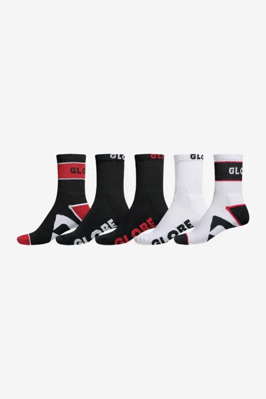 Destroyer Crew Sock 5 Pack - Red made by Globe