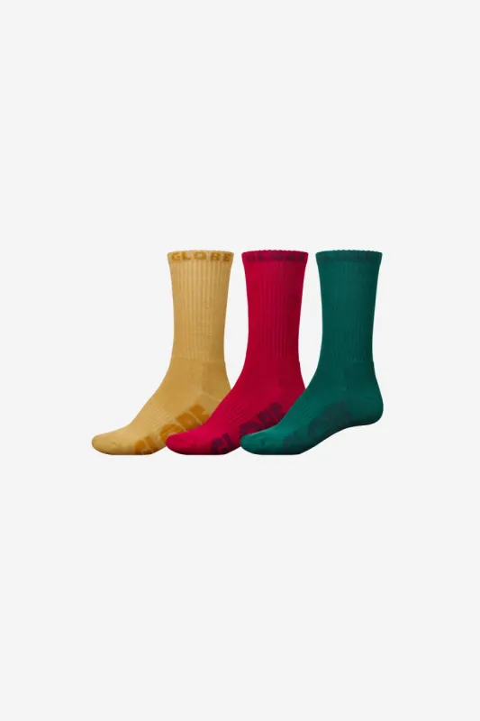 Sustain Crew Sock 3 Pack - Assorted sold by Globe