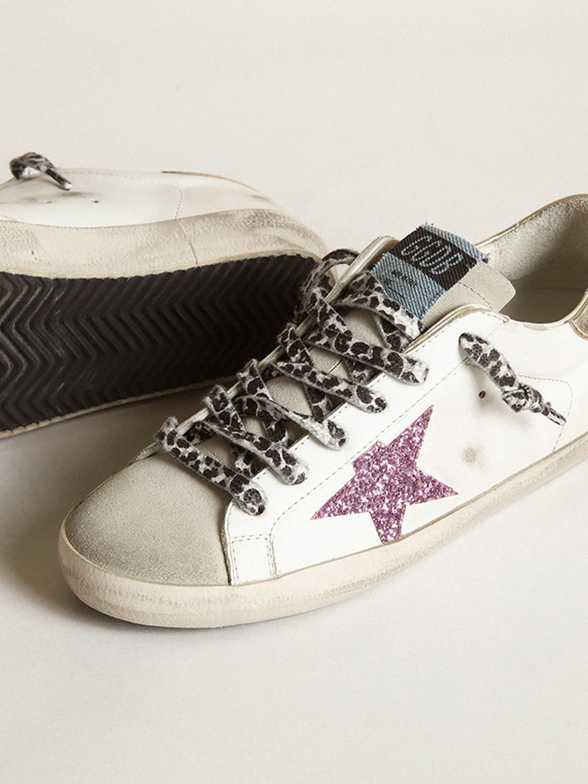 Women's Super-Star with glitter and gold heel tab sold by Golden Goose product image thumbnail 3
