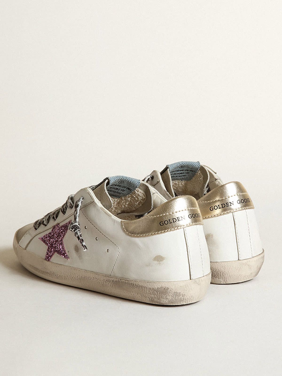Women's Super-Star with glitter and gold heel tab sold by Golden Goose product image thumbnail 4