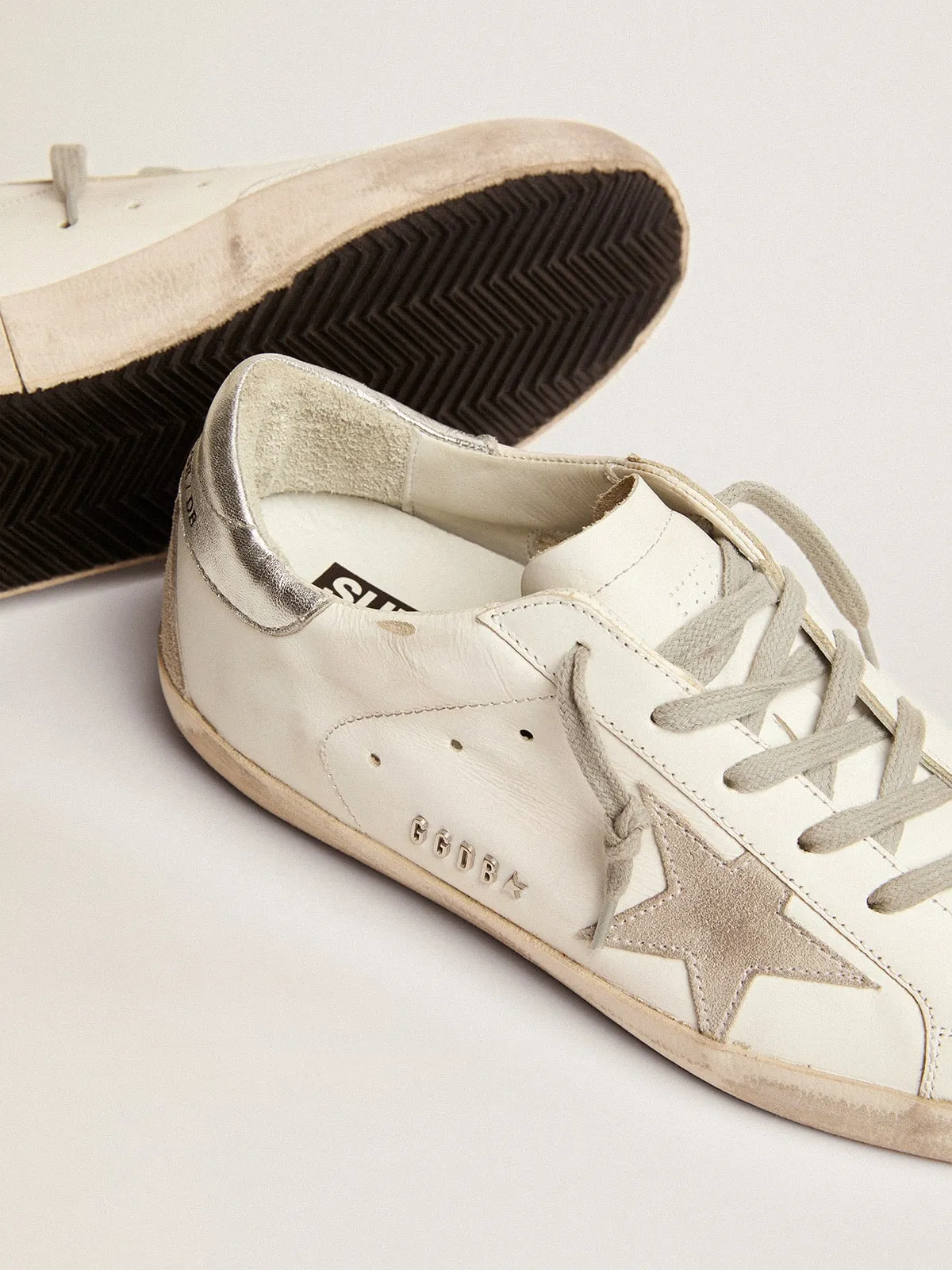 Women's Super-Star with silver heel tab and metal stud lettering sold by Golden Goose product image thumbnail 3