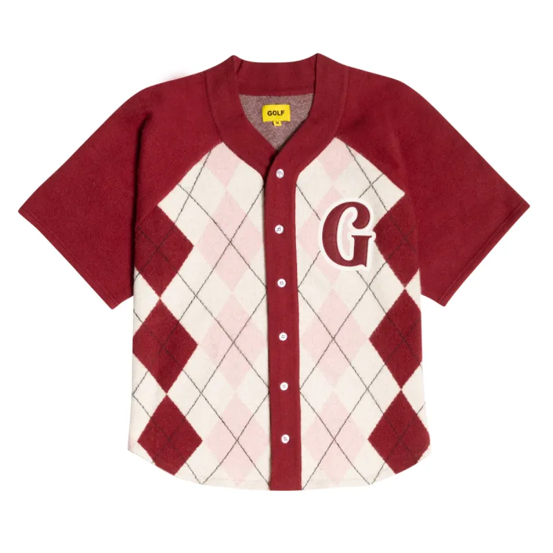MONARCH ARGYLE BASEBALL JERSEY by GOLF WANG sold by Golf Wang