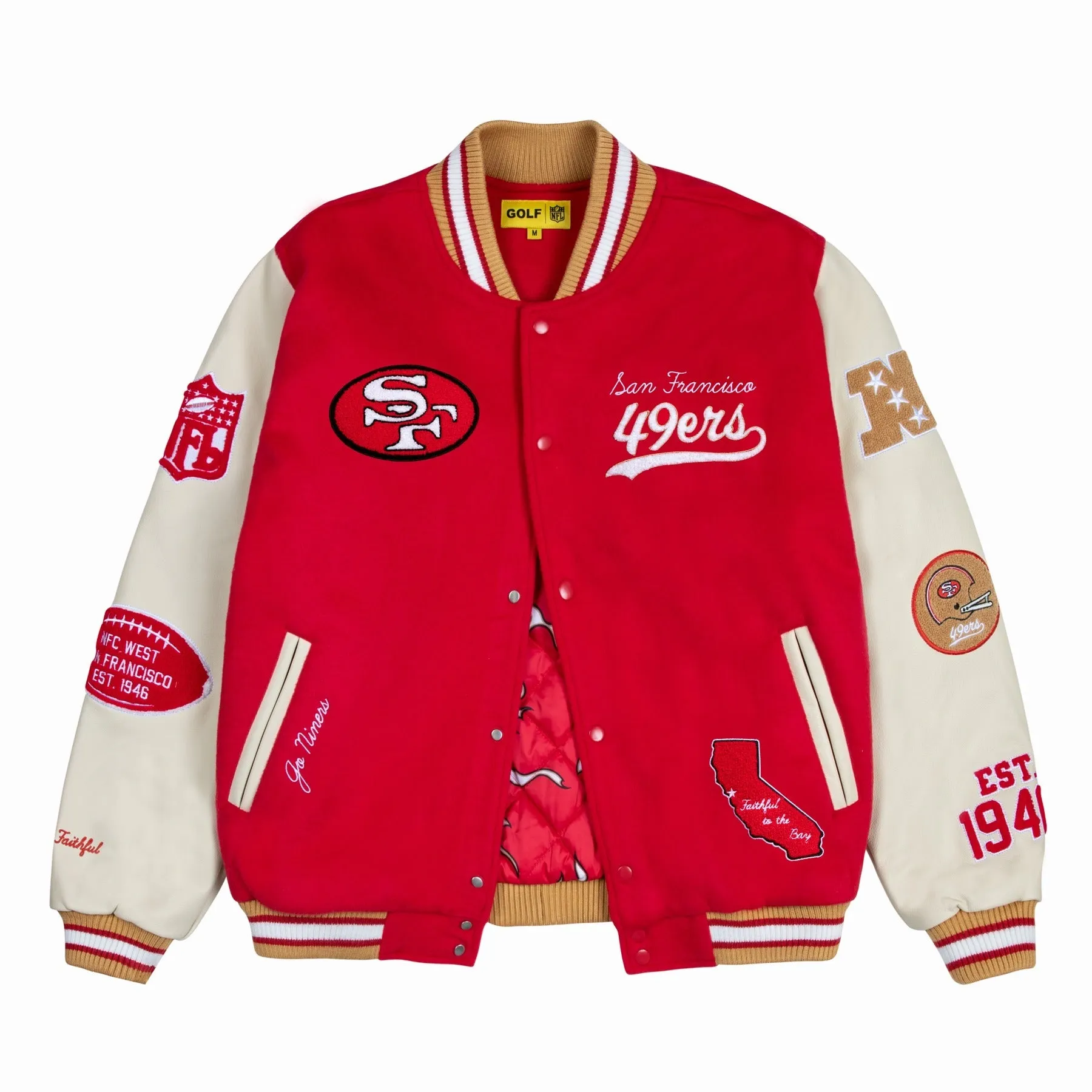 49ERS LETTERMAN JACKET by GOLF WANG sold by Golf Wang