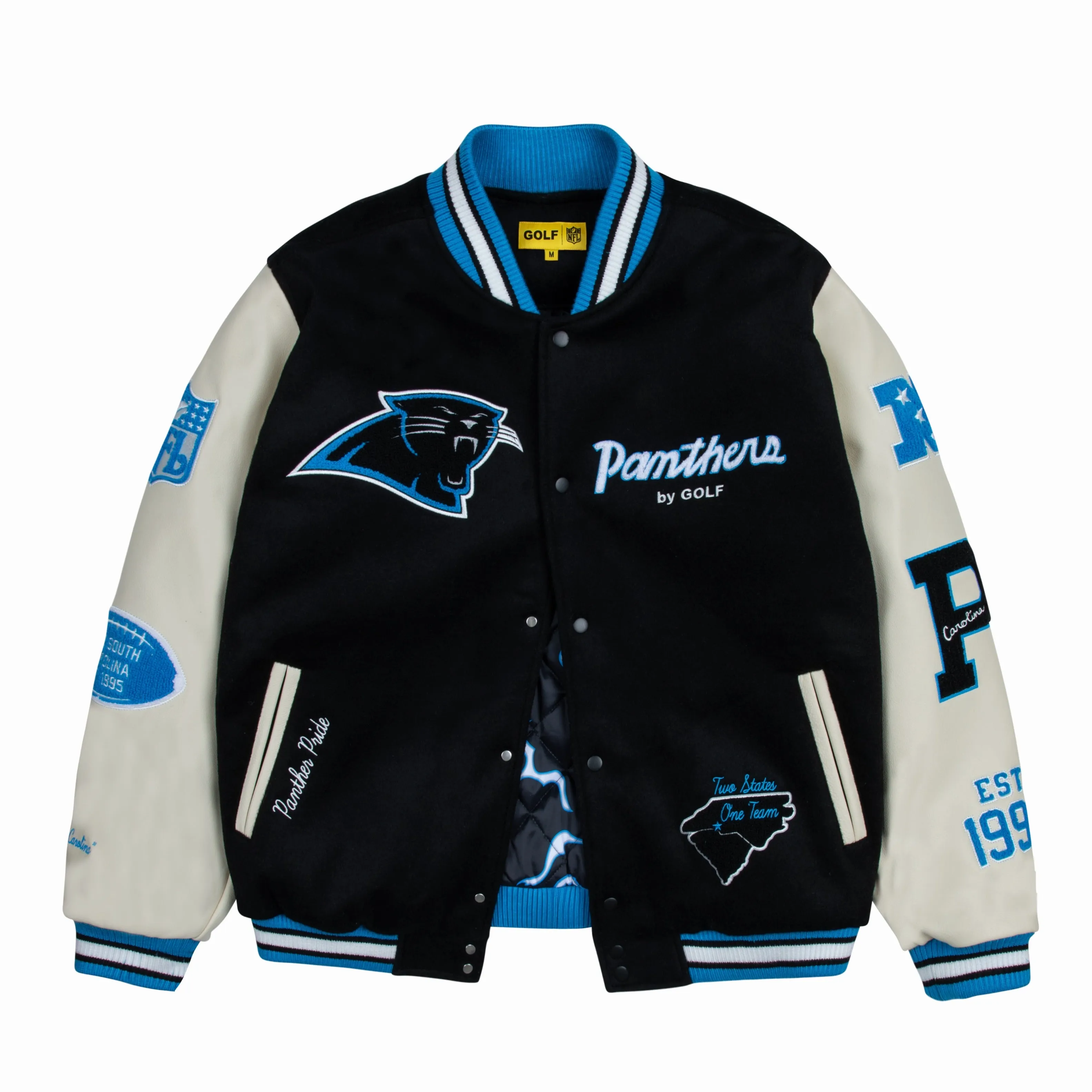 PANTHERS LETTERMAN JACKET by GOLF WANG sold by Golf Wang