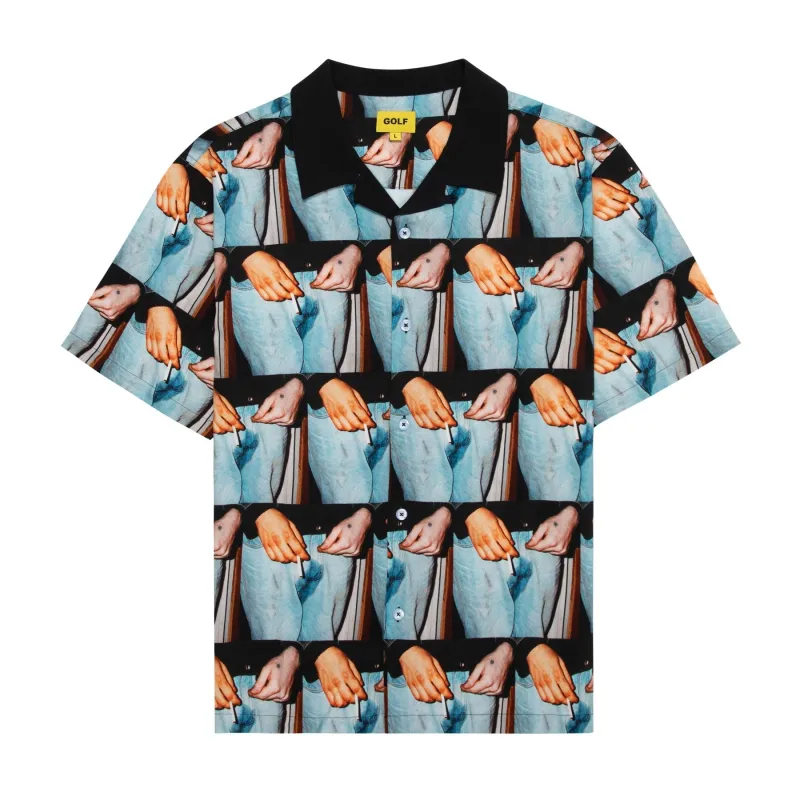 CHERRY BOMB RAYON BUTTON UP by GOLF WANG sold by Golf Wang