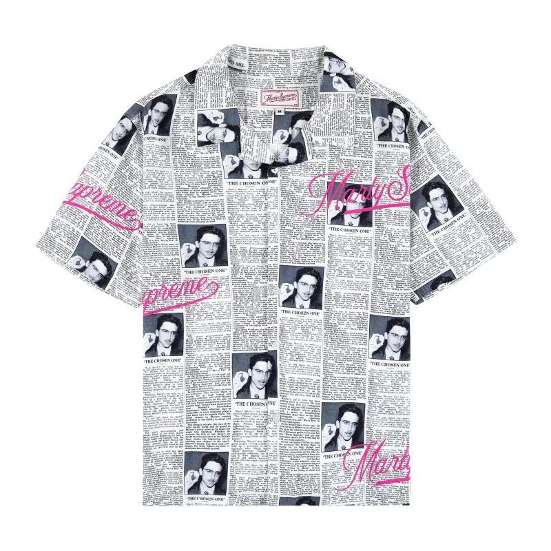 NEWSPAPER RAYON BUTTON UP by GOLF WANG sold by Golf Wang