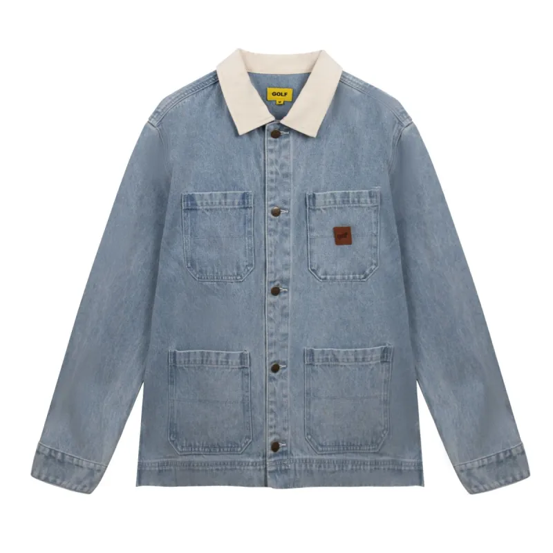 CONTRAST DENIM CHORE JACKET by GOLF WANG sold by Golf Wang