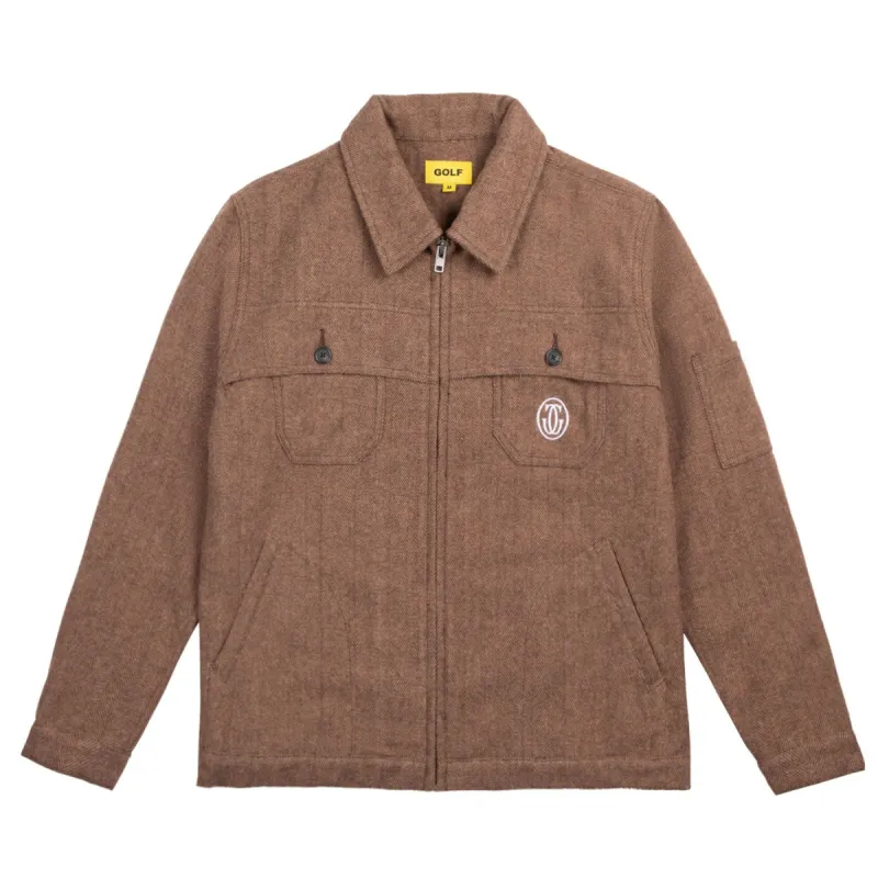 WOOL HERRINGBONE WORK JACKET by GOLF WANG sold by Golf Wang