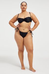 TINY TIES BIKINI BOTTOM | BLACK001 sold by Good American