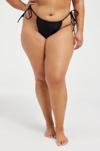 TINY TIES BIKINI BOTTOM | BLACK001 sold by Good American