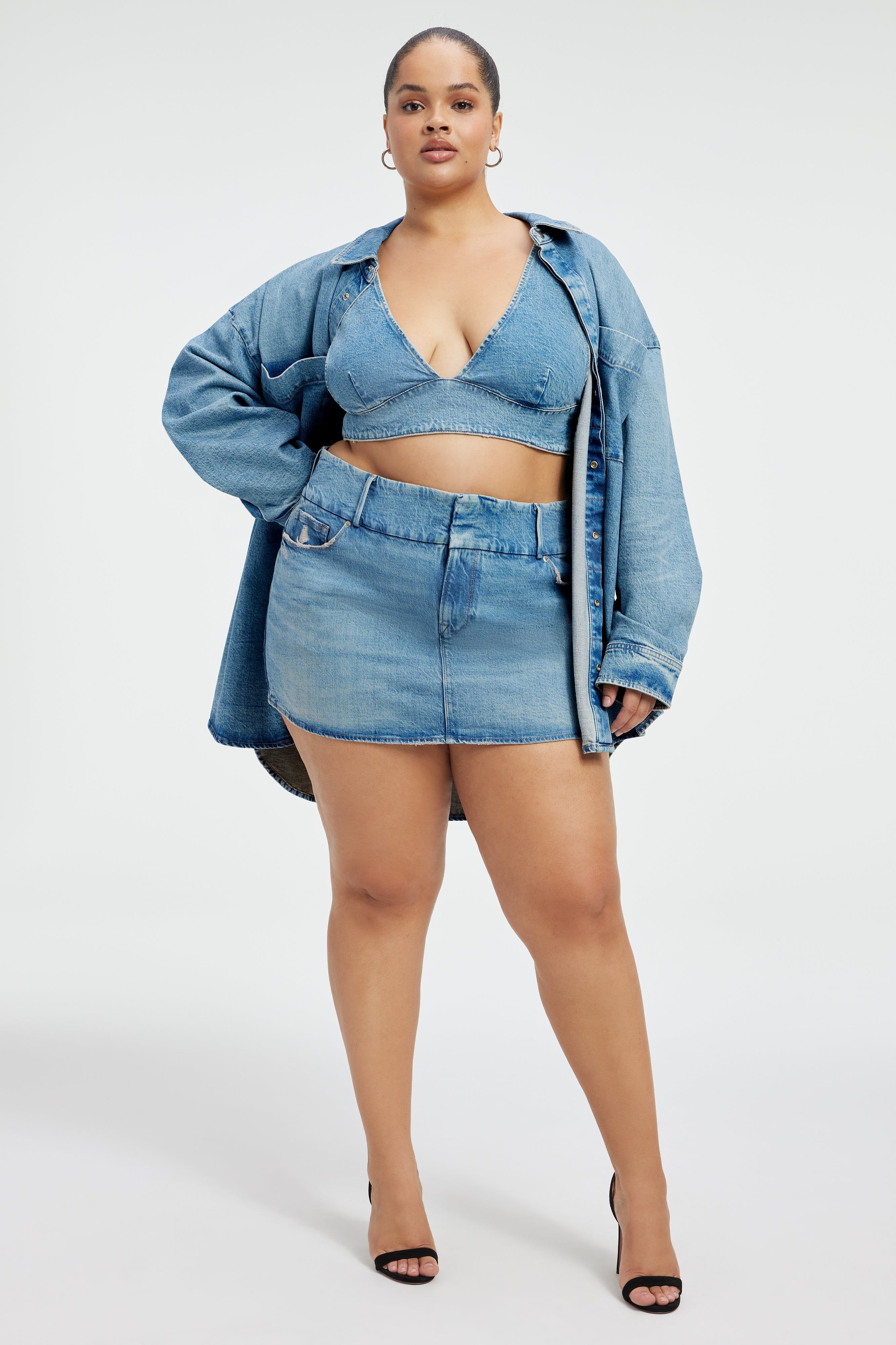 MICRO MINI SKIRT | INDIGO357 sold by Good American product image thumbnail 7