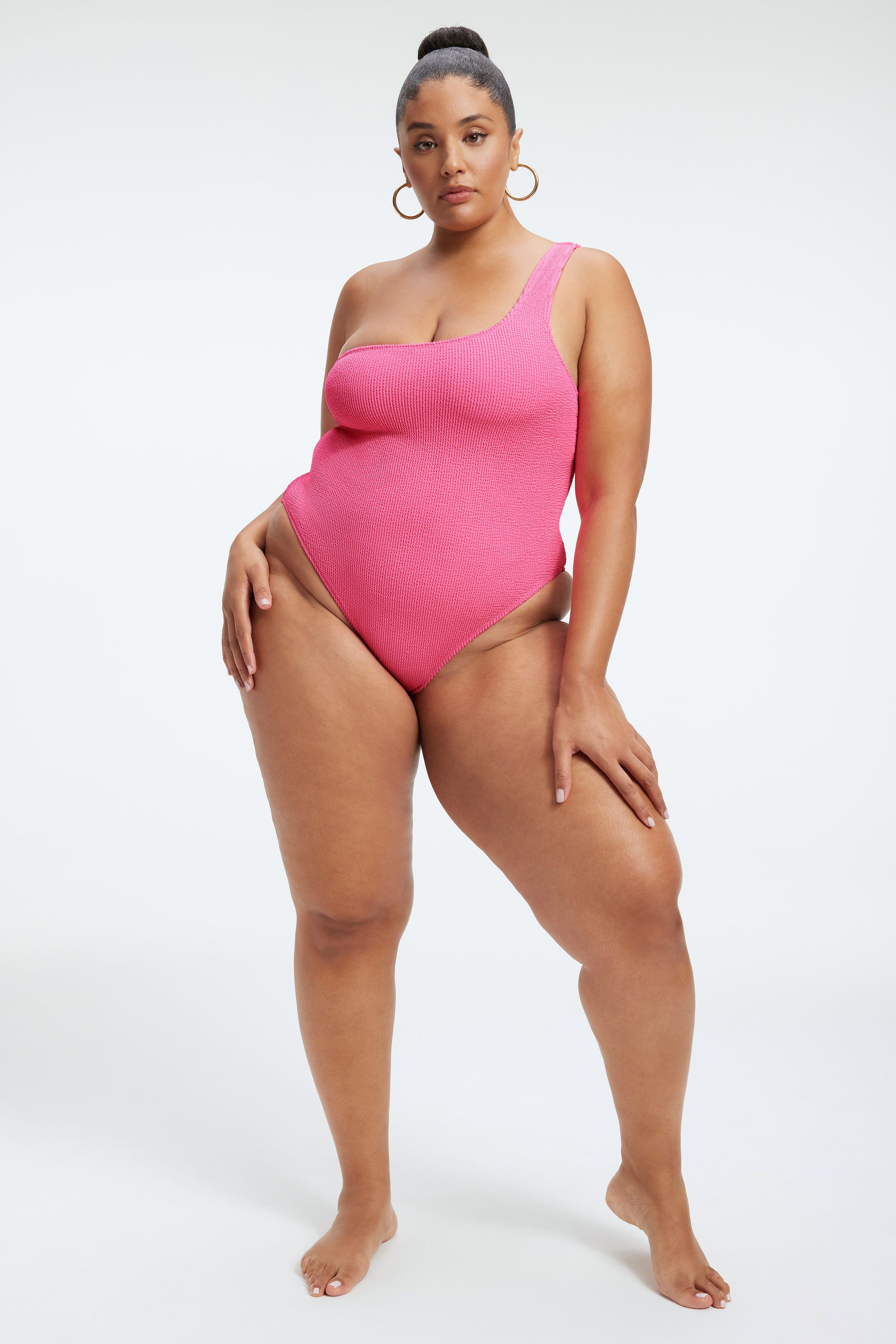 ALWAYS FITS SHOULDER ONE-PIECE | BRIGHTPINK001 sold by Good American product image thumbnail 9