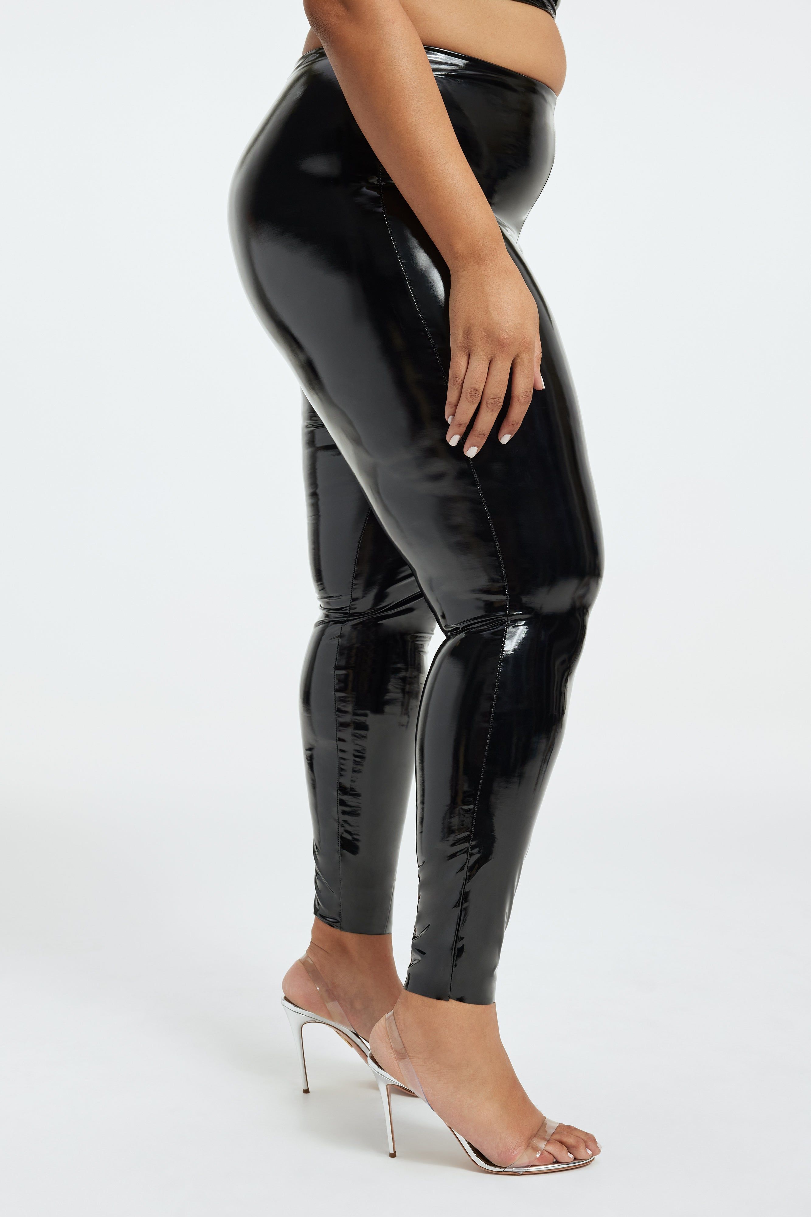 VINYL LEGGINGS | BLACK001 sold by Good American product image thumbnail 4