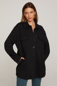 FLEECE SHACKET | BLACK001 sold by Good American