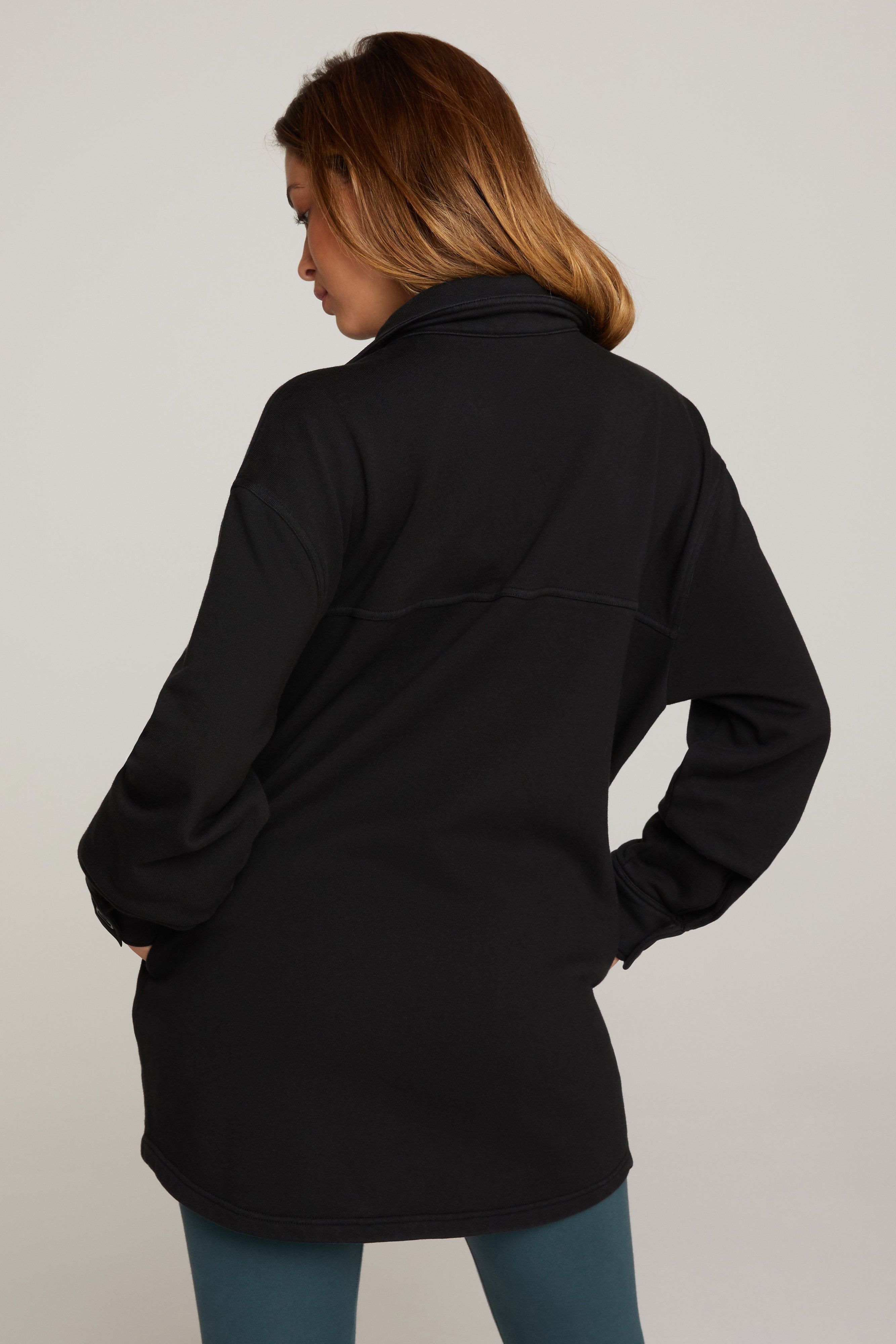 FLEECE SHACKET | BLACK001 sold by Good American product image thumbnail 3