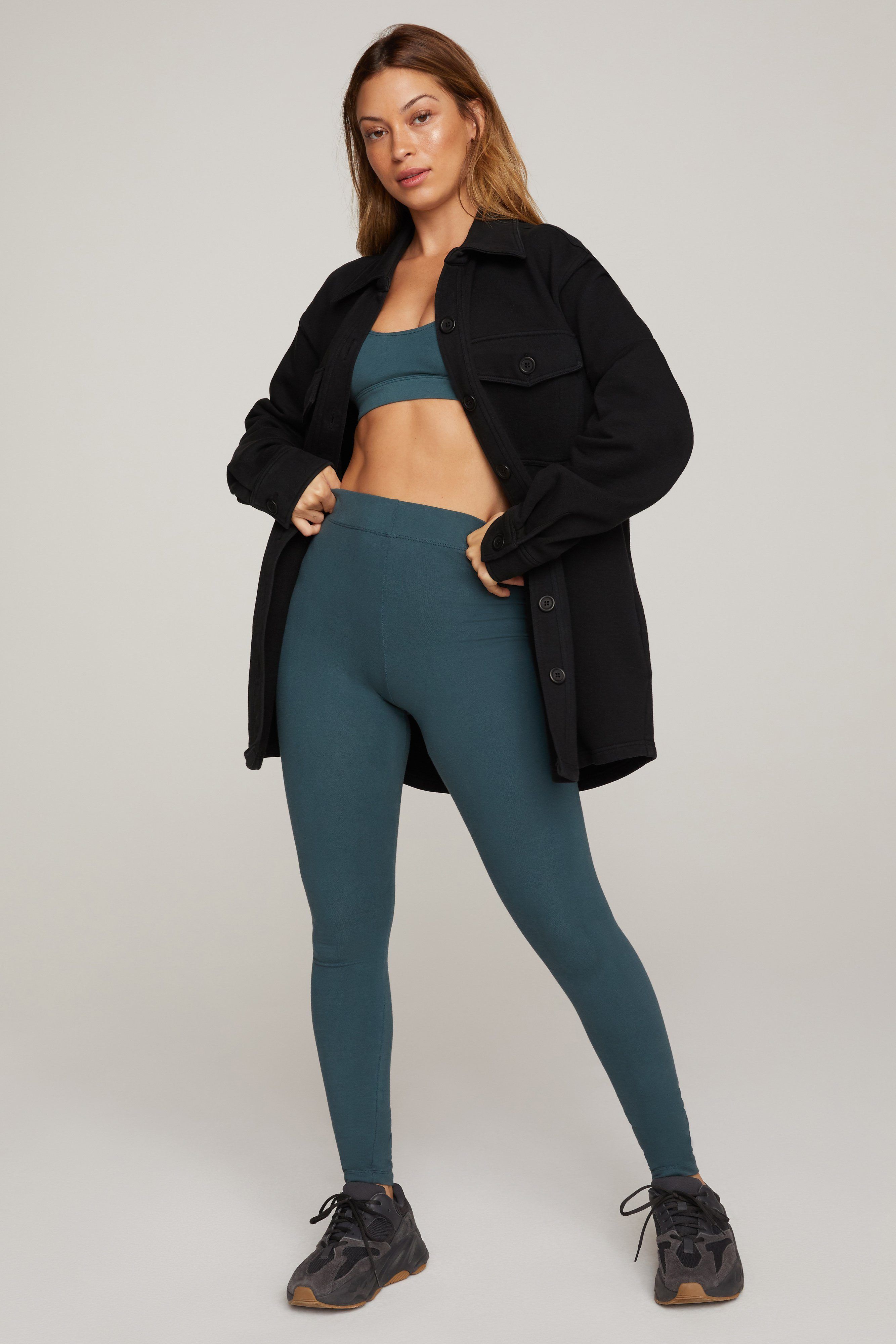 FLEECE SHACKET | BLACK001 sold by Good American product image thumbnail 5