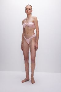SATIN RUCHED BIKINI BOTTOM | BUBBLE PINK003 sold by Good American