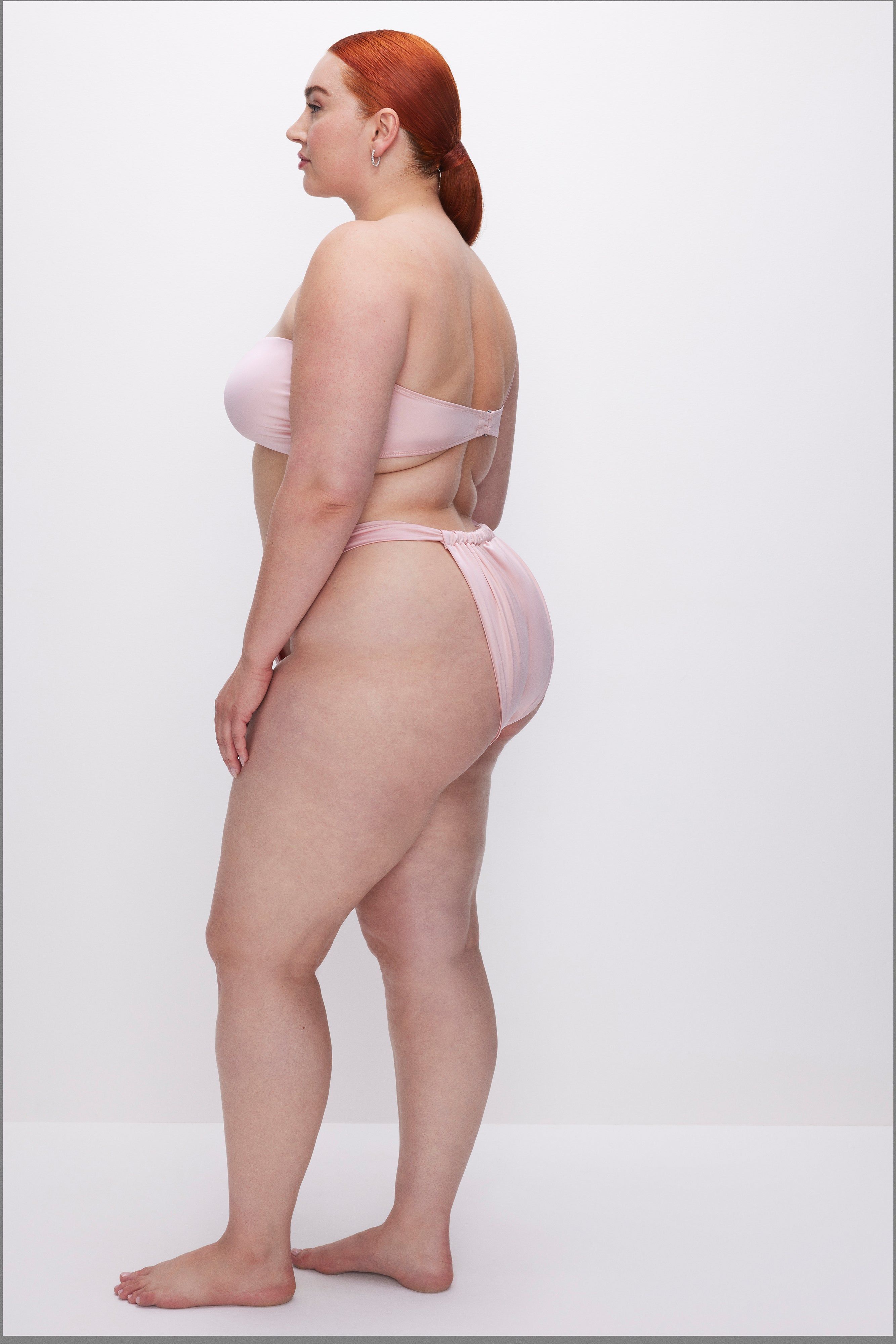 SATIN RUCHED BIKINI BOTTOM | BUBBLE PINK003 sold by Good American product image thumbnail 3