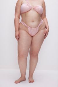 SATIN RUCHED BIKINI BOTTOM | BUBBLE PINK003 sold by Good American