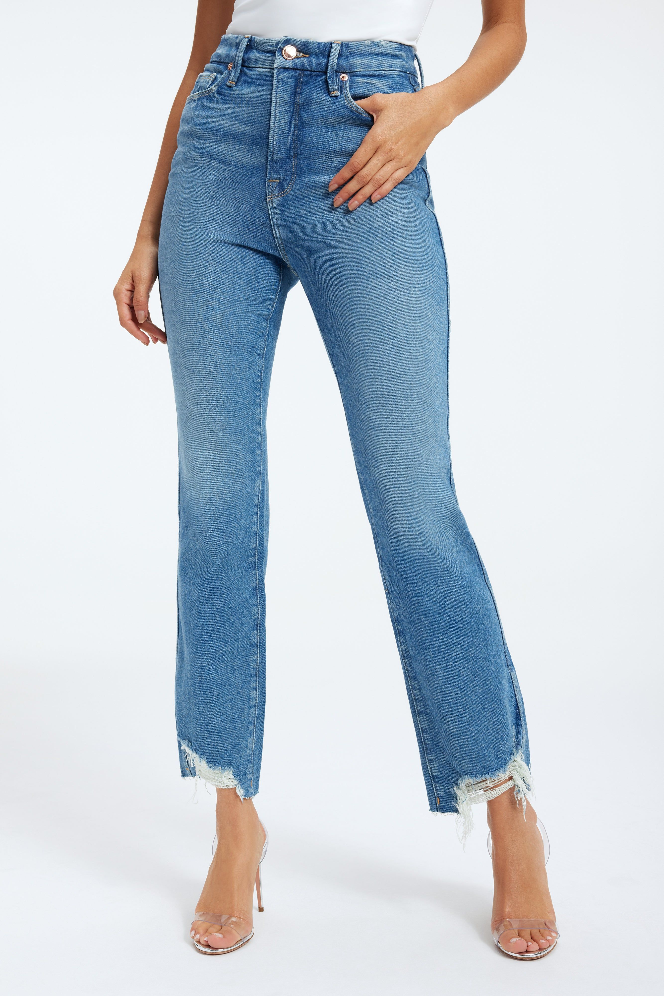 GOOD CURVE STRAIGHT JEANS | BLUE313 sold by Good American product image thumbnail 2