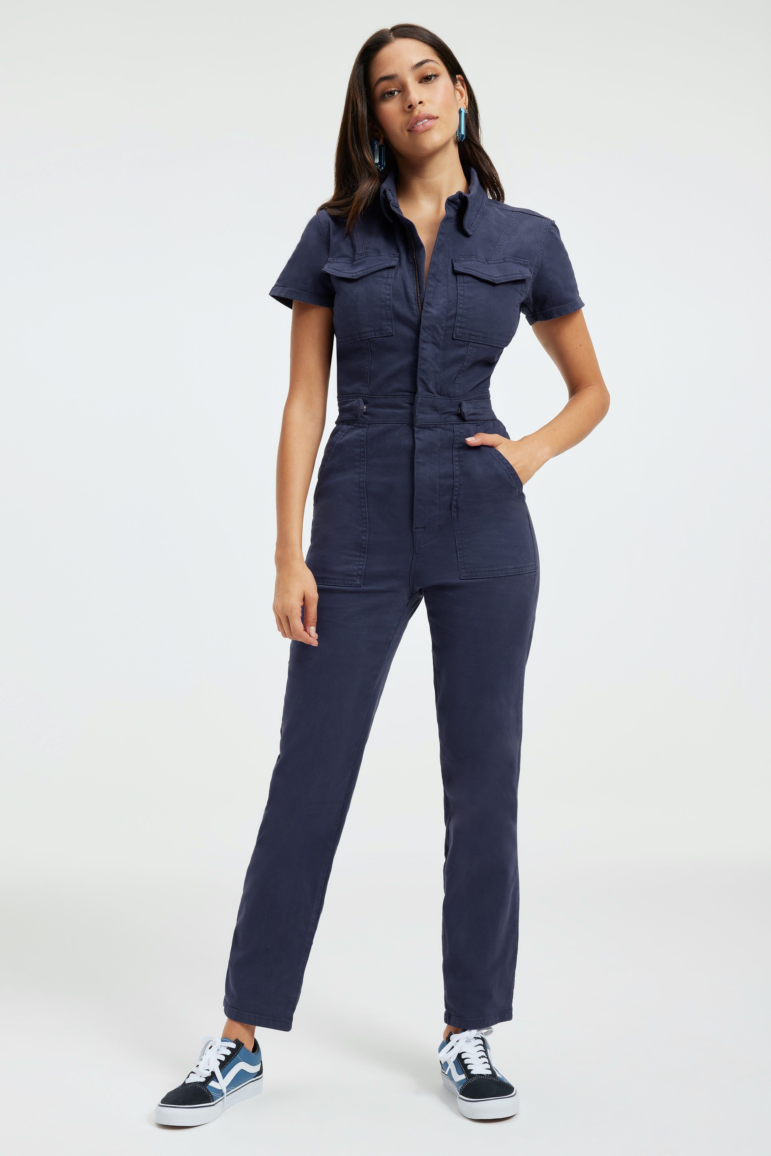 THE FIT FOR SUCCESS JUMPSUIT| BLUE RINSE sold by Good American