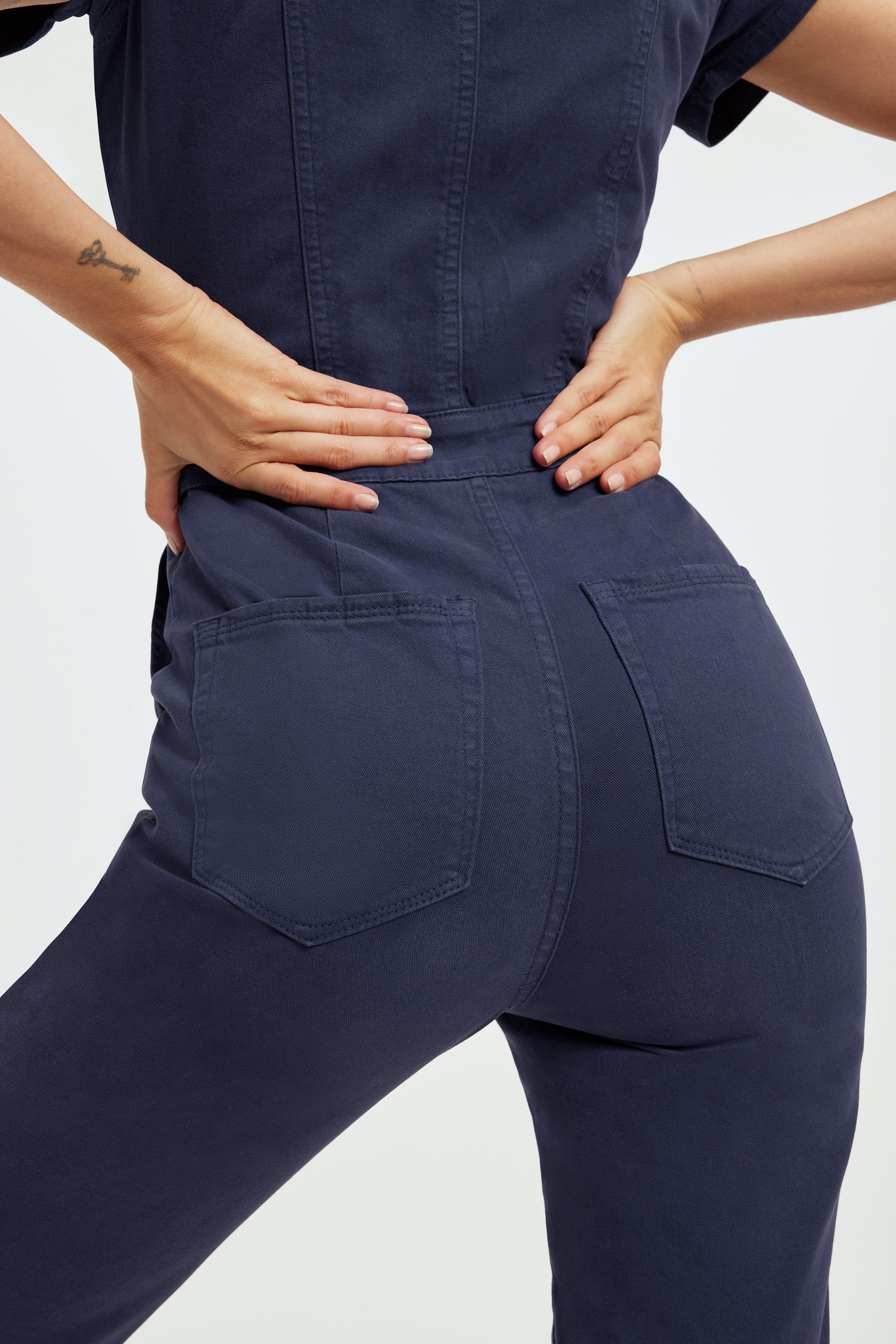 THE FIT FOR SUCCESS JUMPSUIT| BLUE RINSE sold by Good American product image thumbnail 2