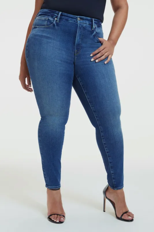 GOOD LEGS SKINNY LIGHT COMPRESSION JEANS | INDIGO268 sold by Good American