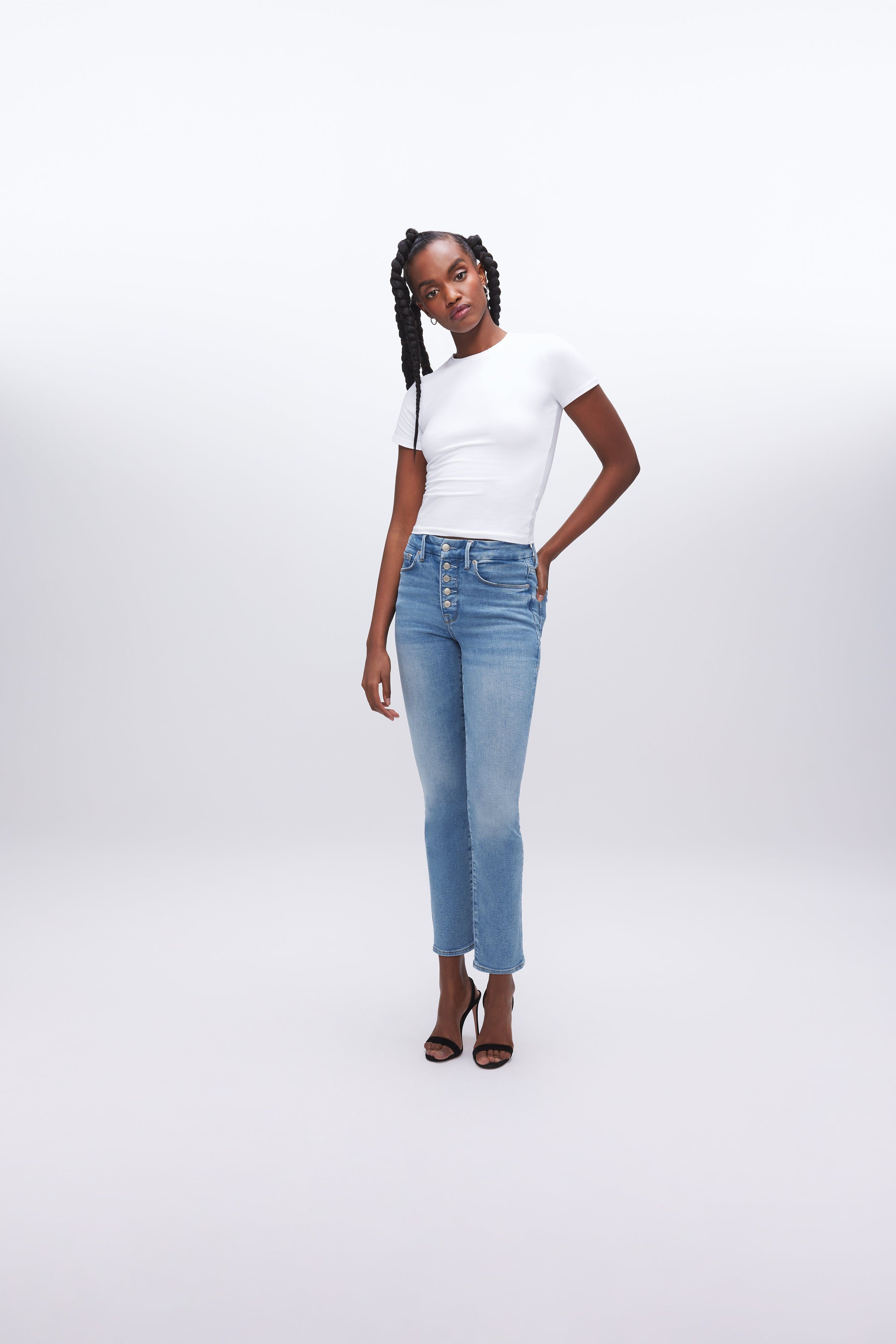 GOOD LEGS CIGARETTE JEANS | INDIGO475 sold by Good American product image thumbnail 8