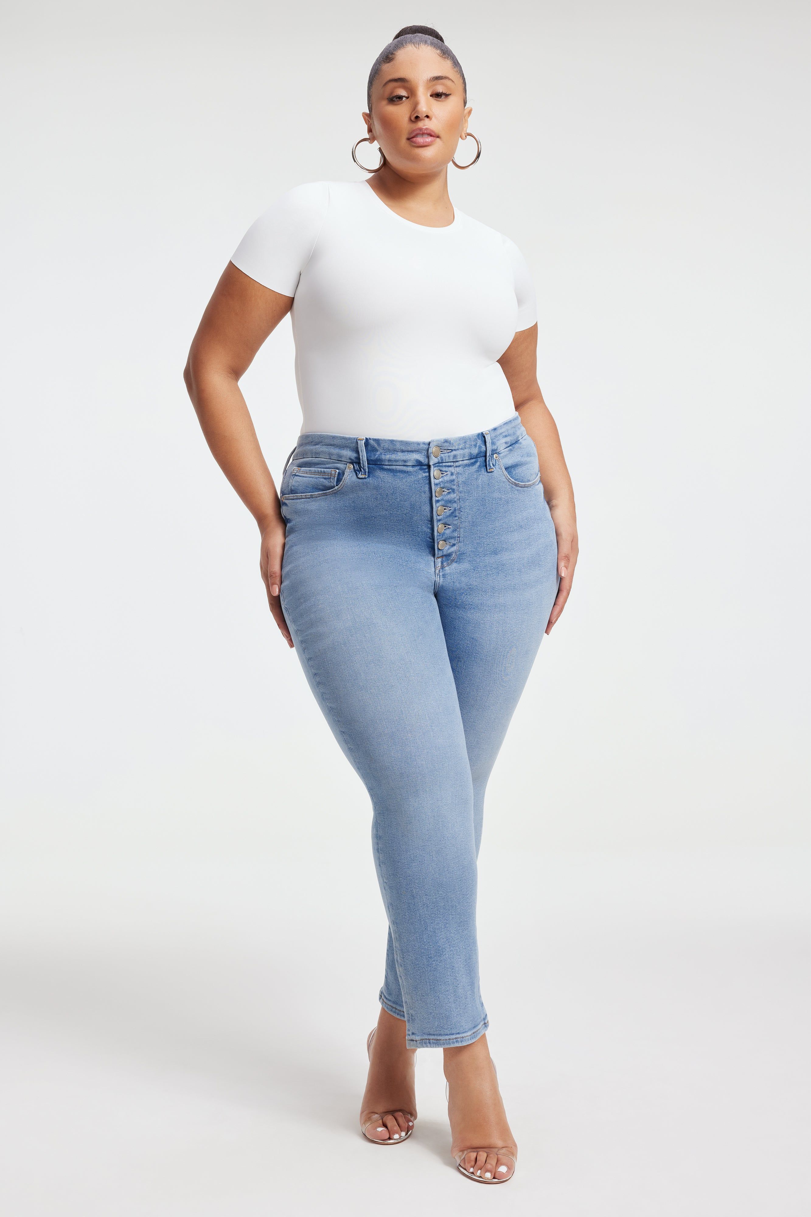 GOOD LEGS CIGARETTE JEANS | INDIGO475 sold by Good American