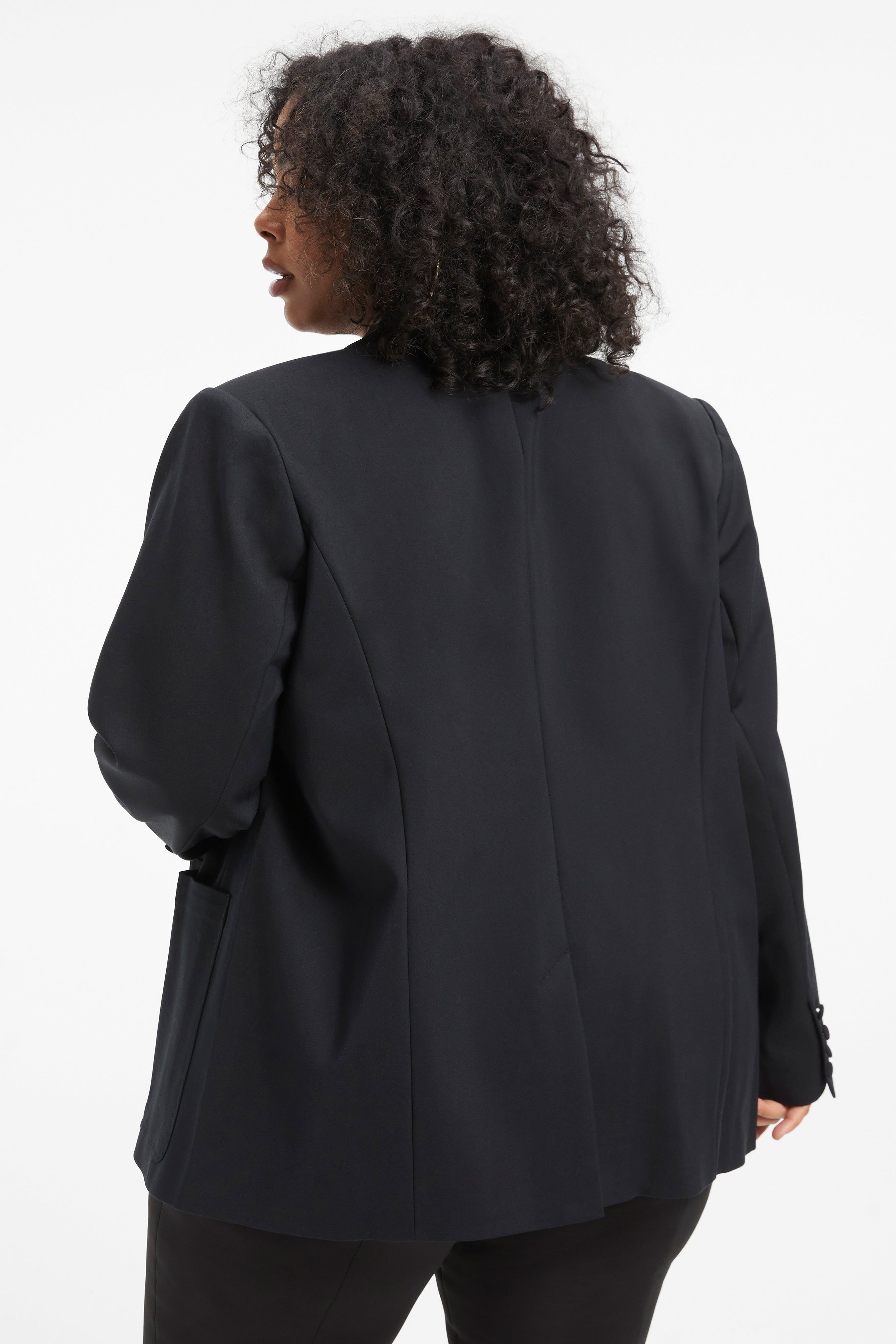 WOVEN BLAZER | BLACK001 sold by Good American product image thumbnail 4