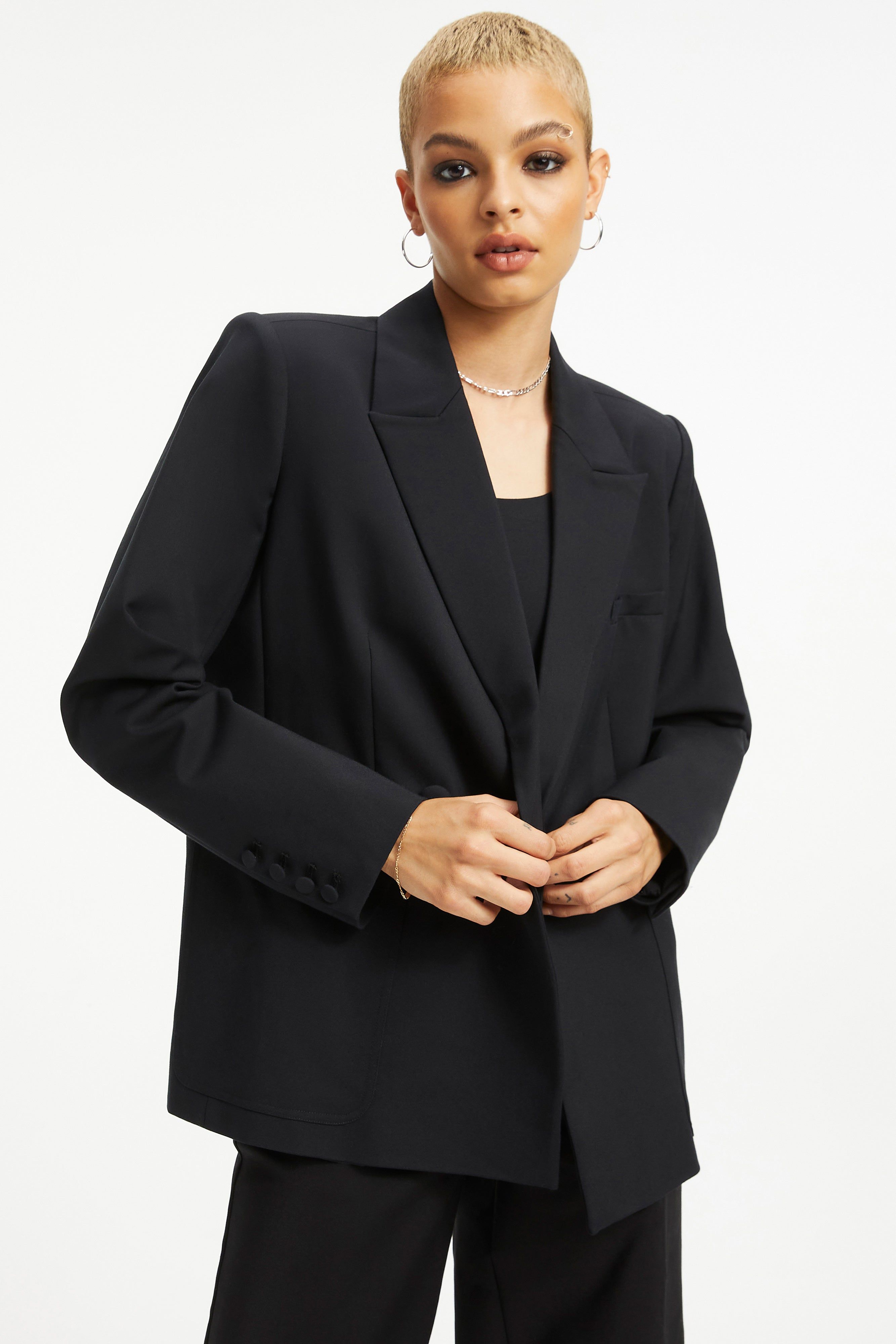 WOVEN BLAZER | BLACK001 sold by Good American product image thumbnail 6