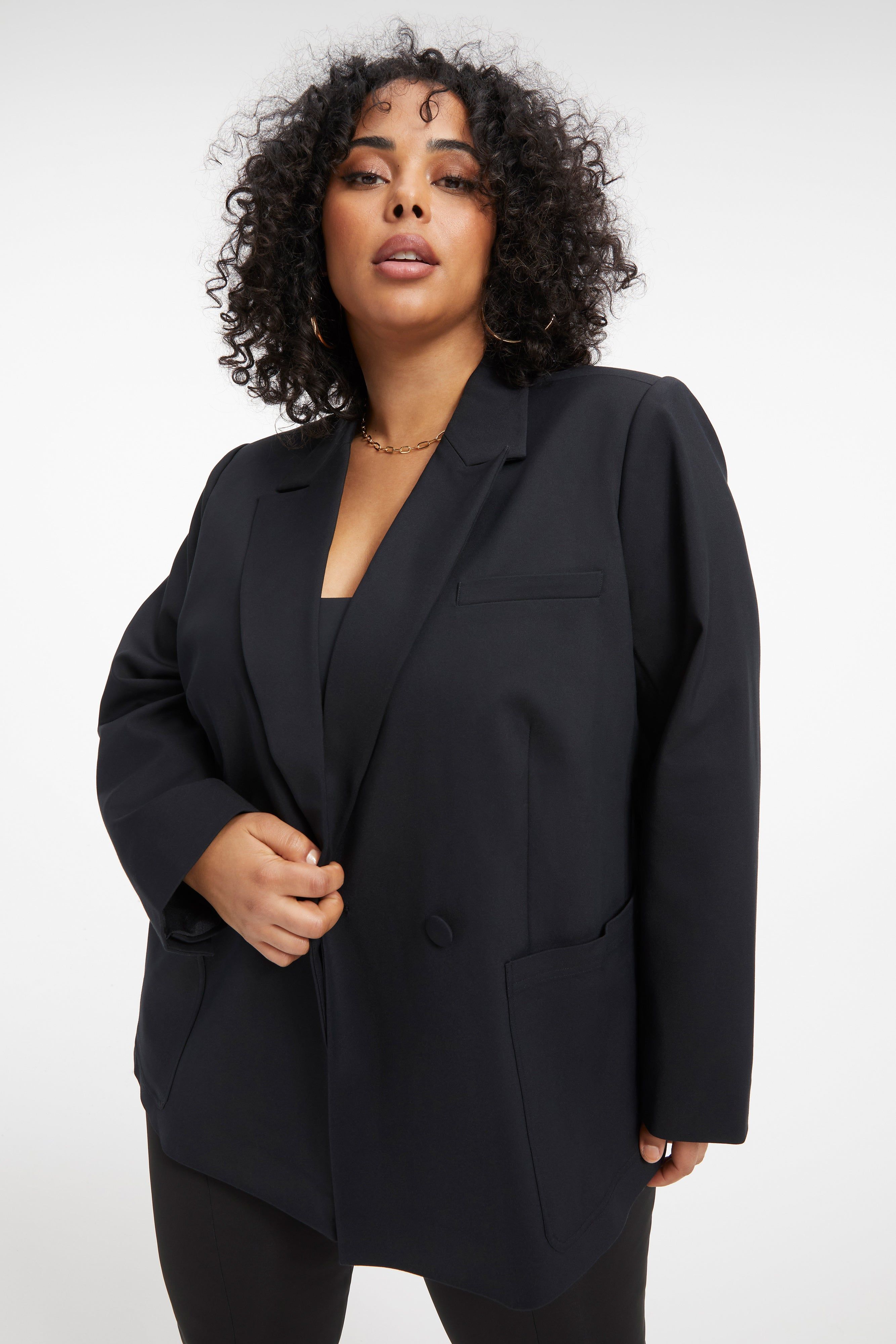 WOVEN BLAZER | BLACK001 sold by Good American product image thumbnail 5