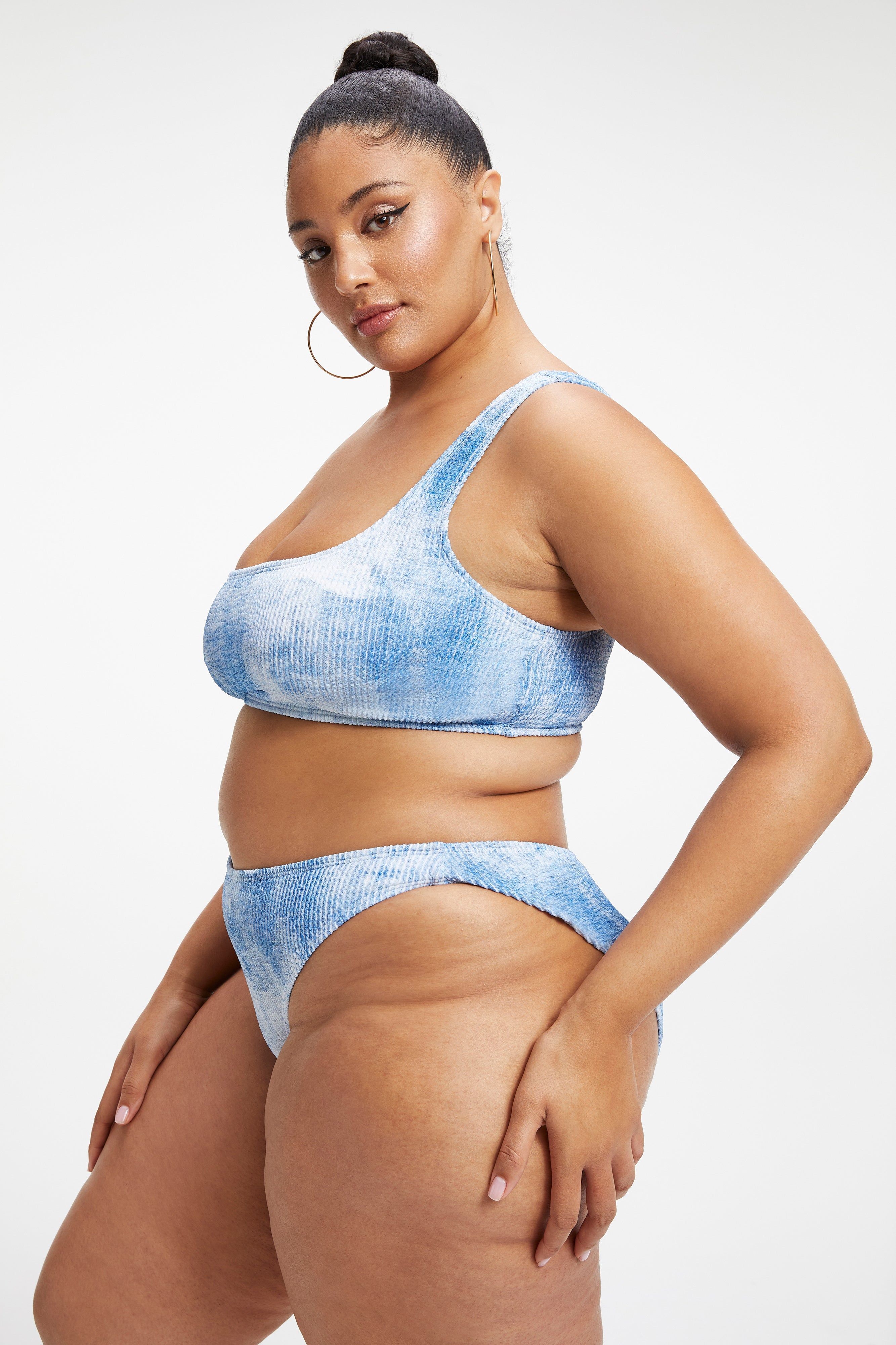 ALWAYS FITS SHOULDER BIKINI TOP | INDIGO TIE DYE002 sold by Good American product image thumbnail 10