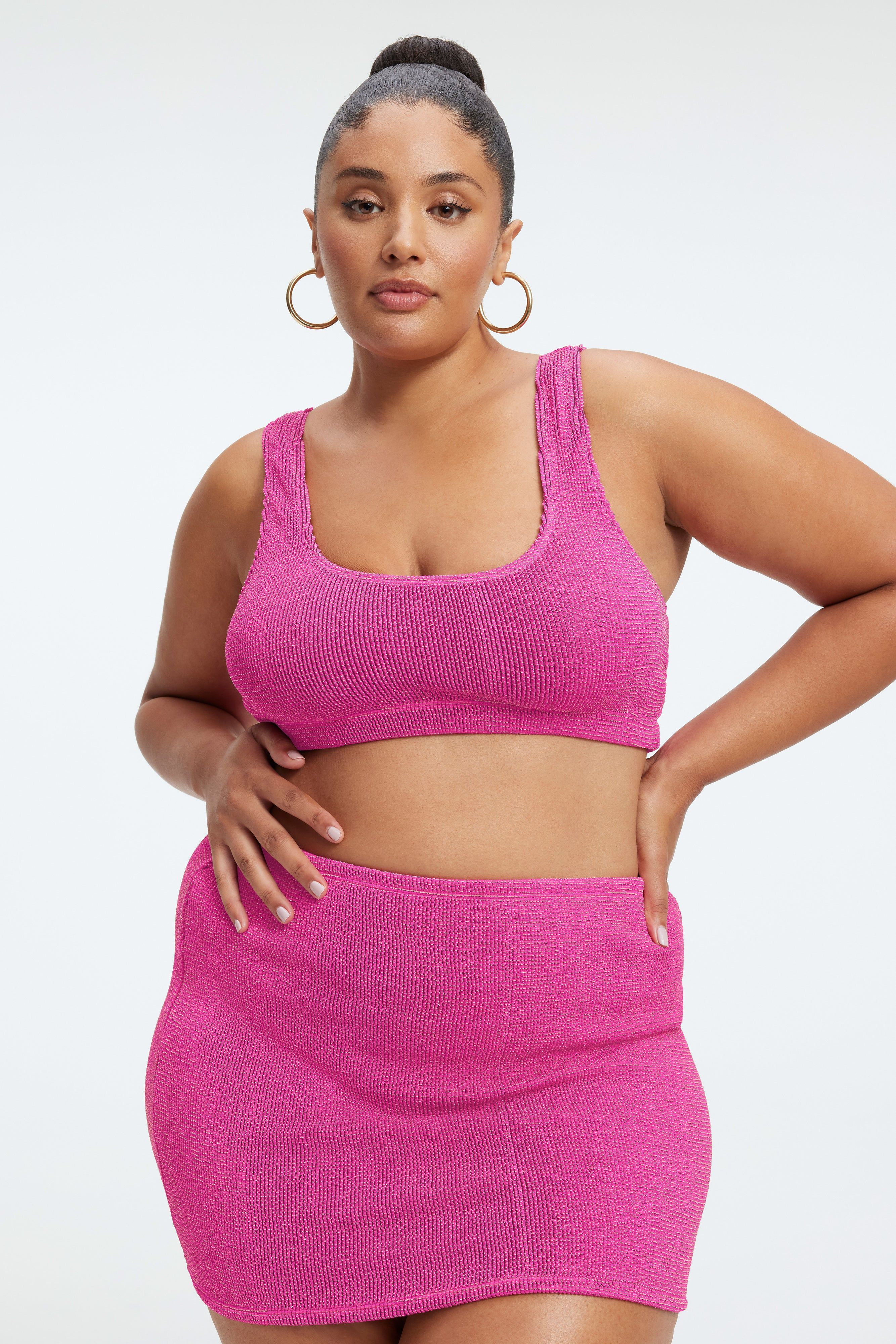 ALWAYS FITS METALLIC SCOOP TOP | FUSCHIA PINK001 sold by Good American product image thumbnail 9