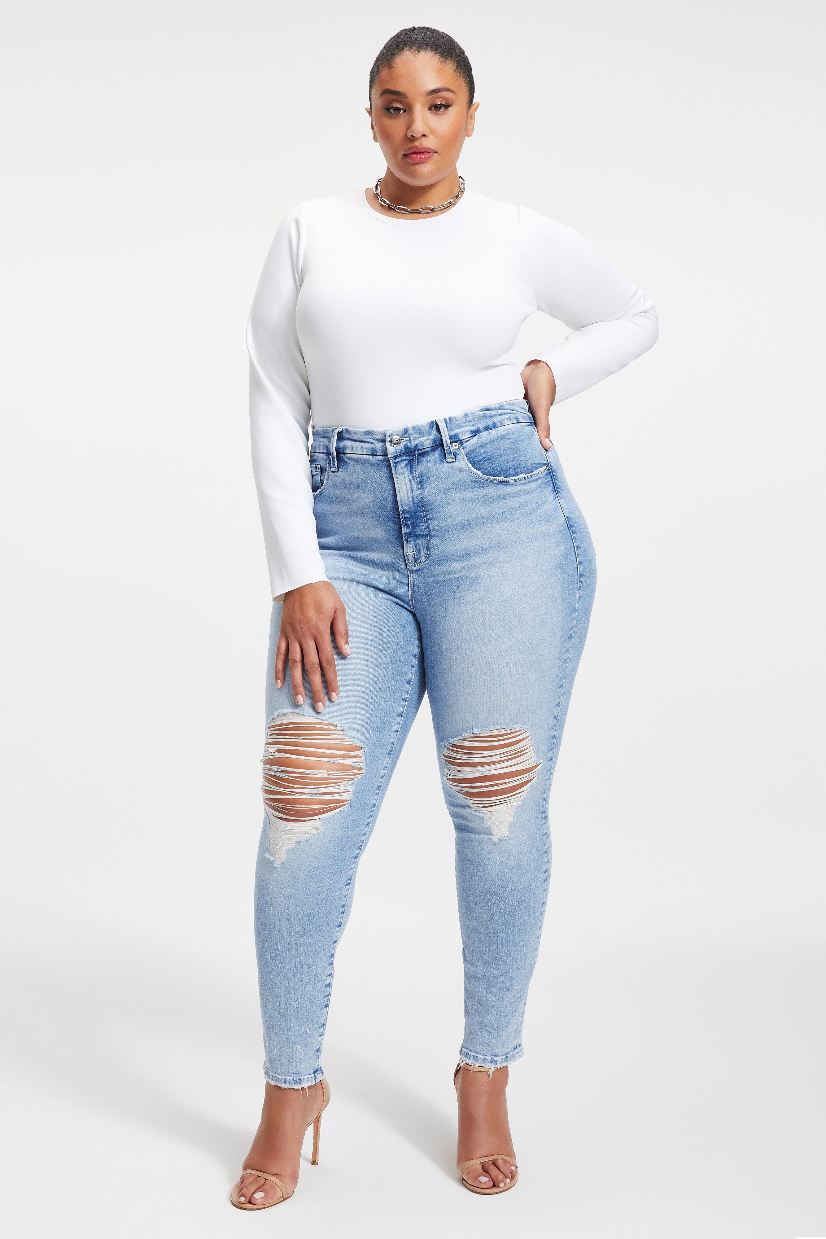 GOOD LEGS SKINNY JEANS | INDIGO007 sold by Good American product image thumbnail 14