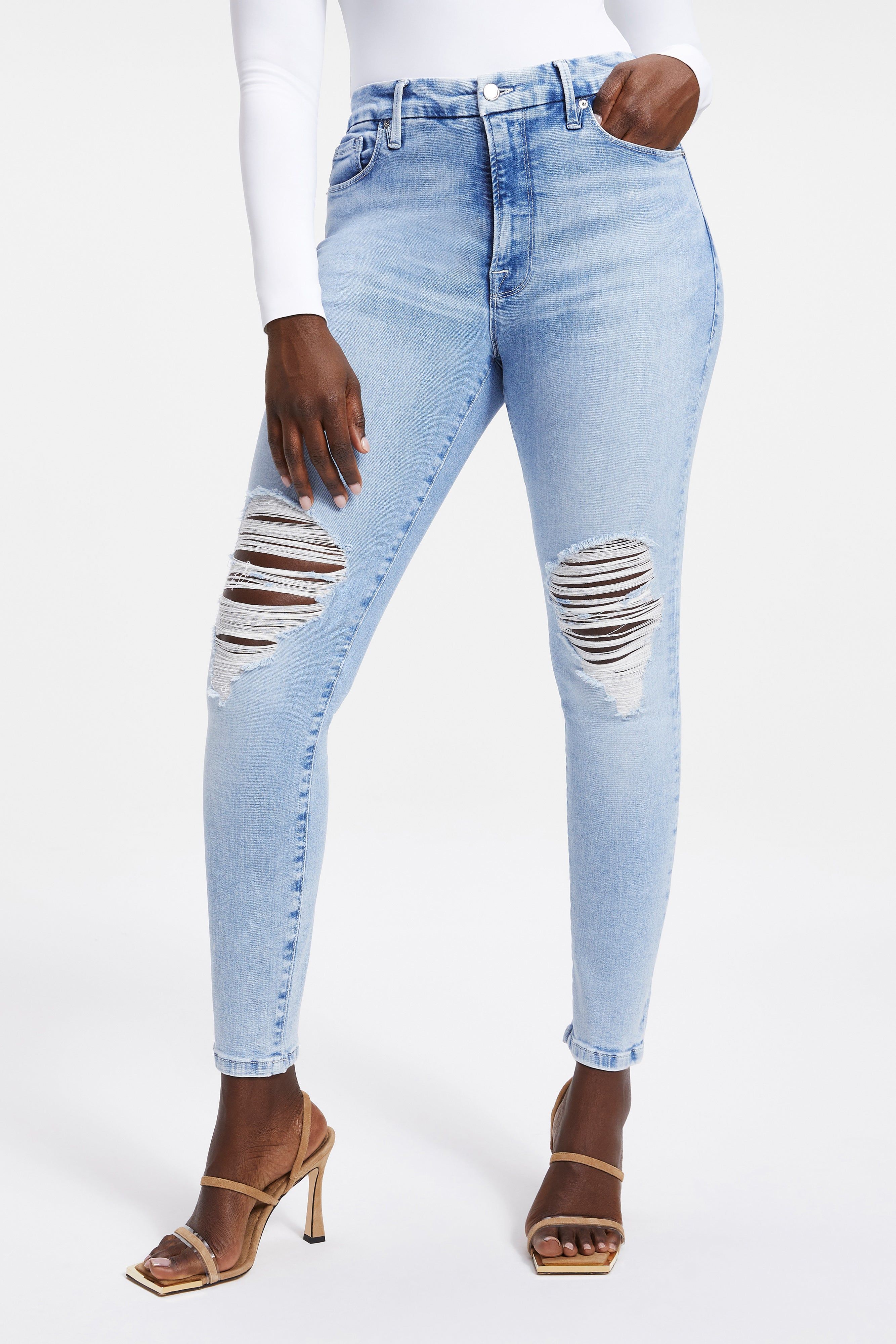 GOOD LEGS SKINNY JEANS | INDIGO007 sold by Good American product image thumbnail 8
