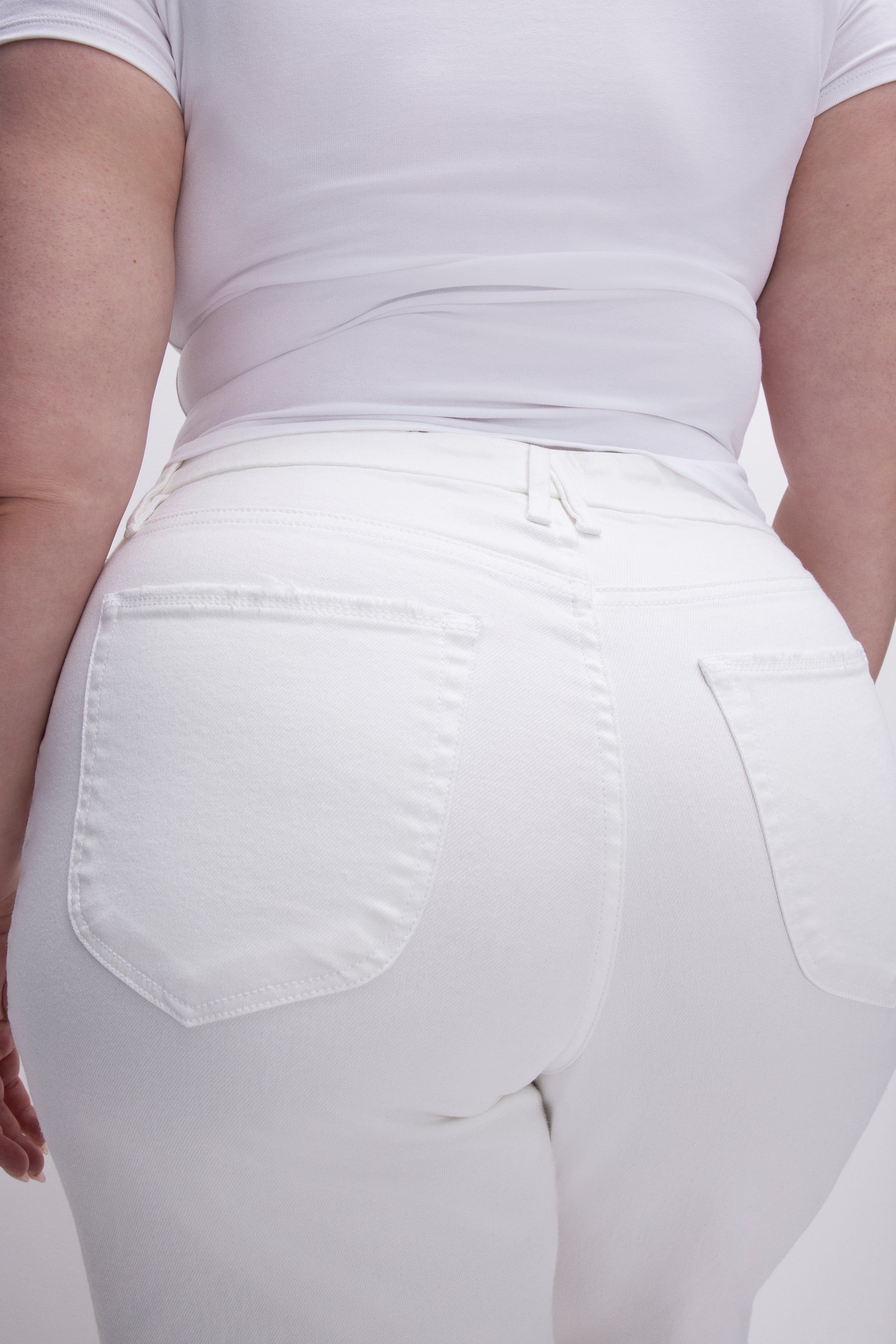 GOOD WAIST PALAZZO CROPPED JEANS | WHITE001 sold by Good American product image thumbnail 7