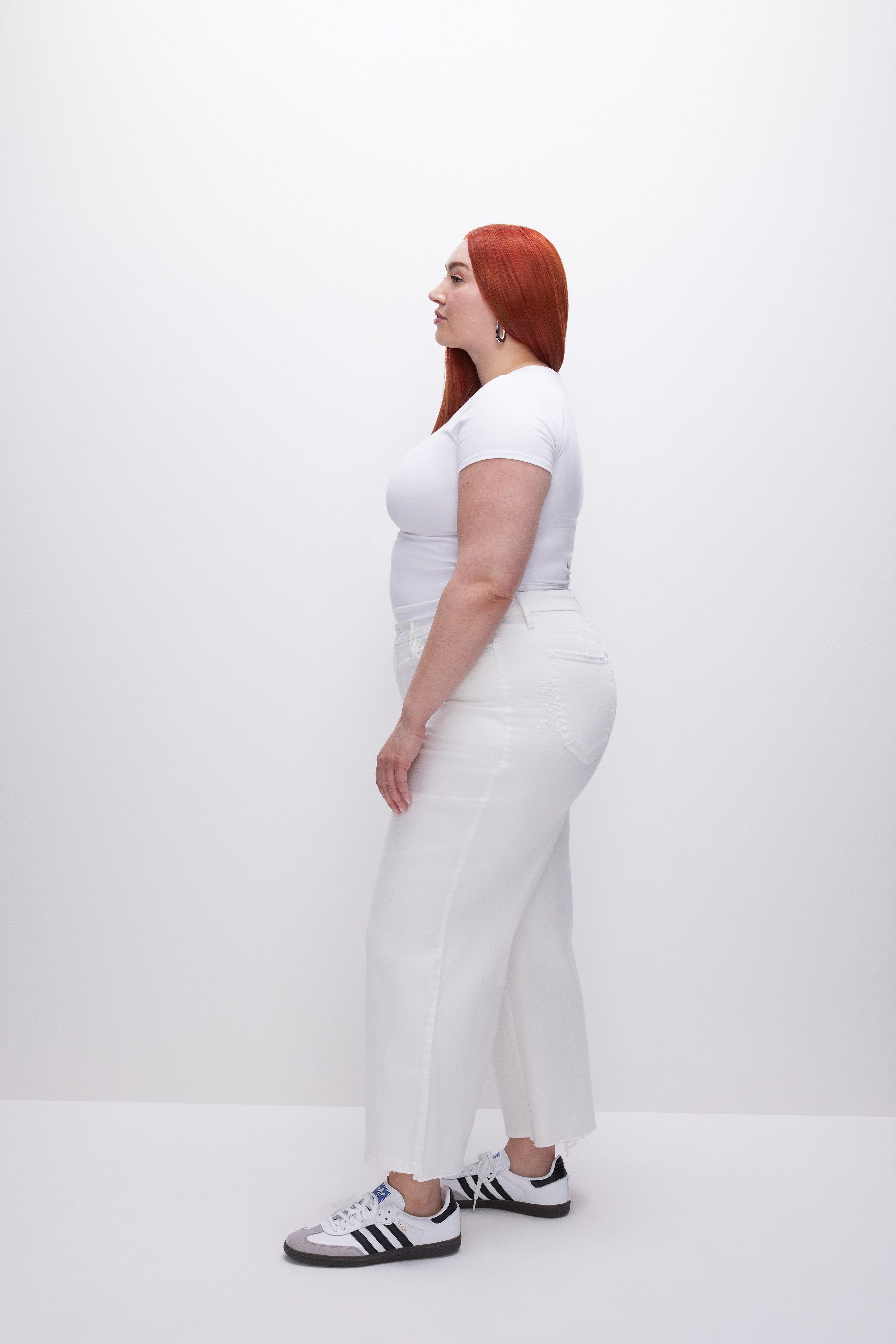 GOOD WAIST PALAZZO CROPPED JEANS | WHITE001 sold by Good American product image thumbnail 9
