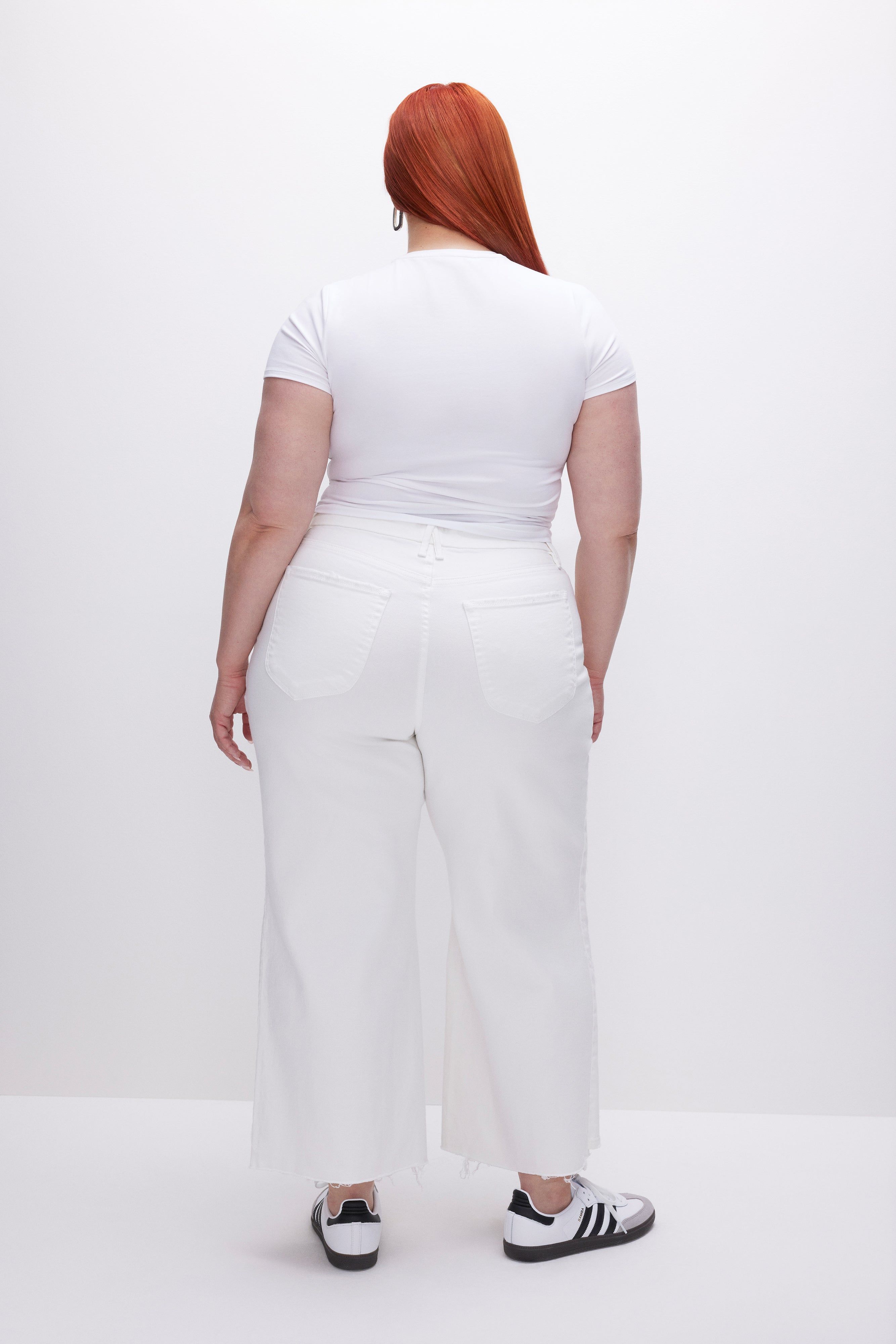 GOOD WAIST PALAZZO CROPPED JEANS | WHITE001 sold by Good American product image thumbnail 10