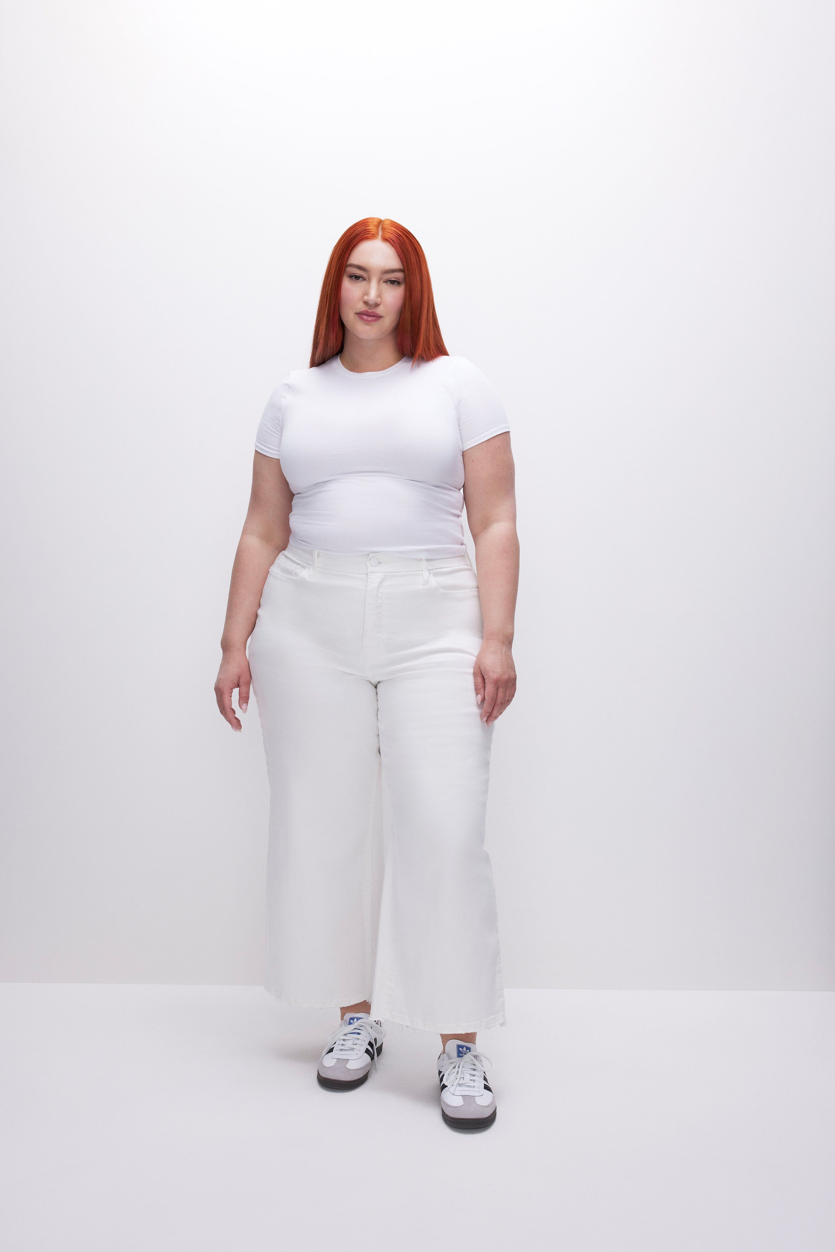 GOOD WAIST PALAZZO CROPPED JEANS | WHITE001 sold by Good American product image thumbnail 8