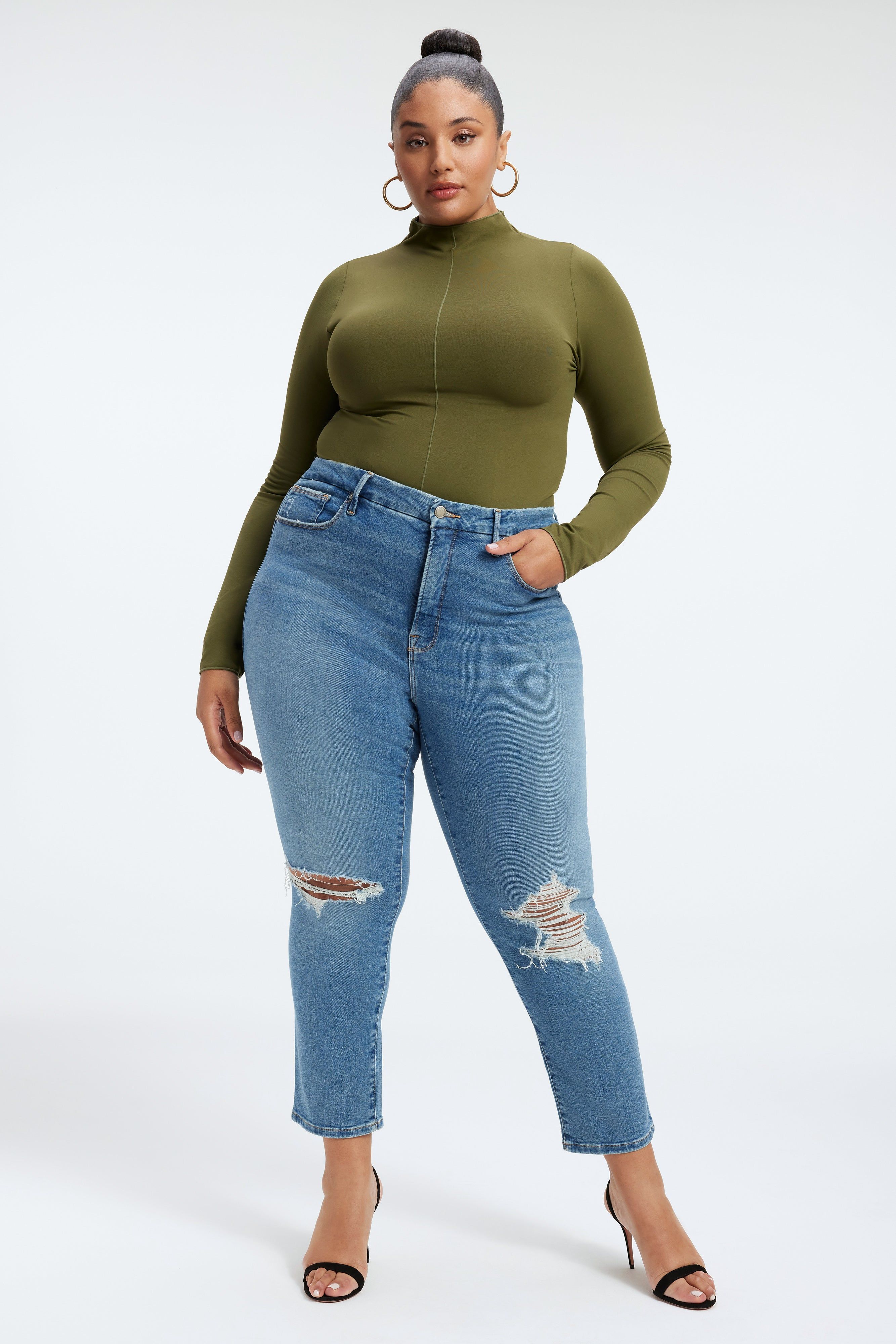 GOOD LEGS CIGARETTE JEANS | INDIGO227 sold by Good American product image thumbnail 8