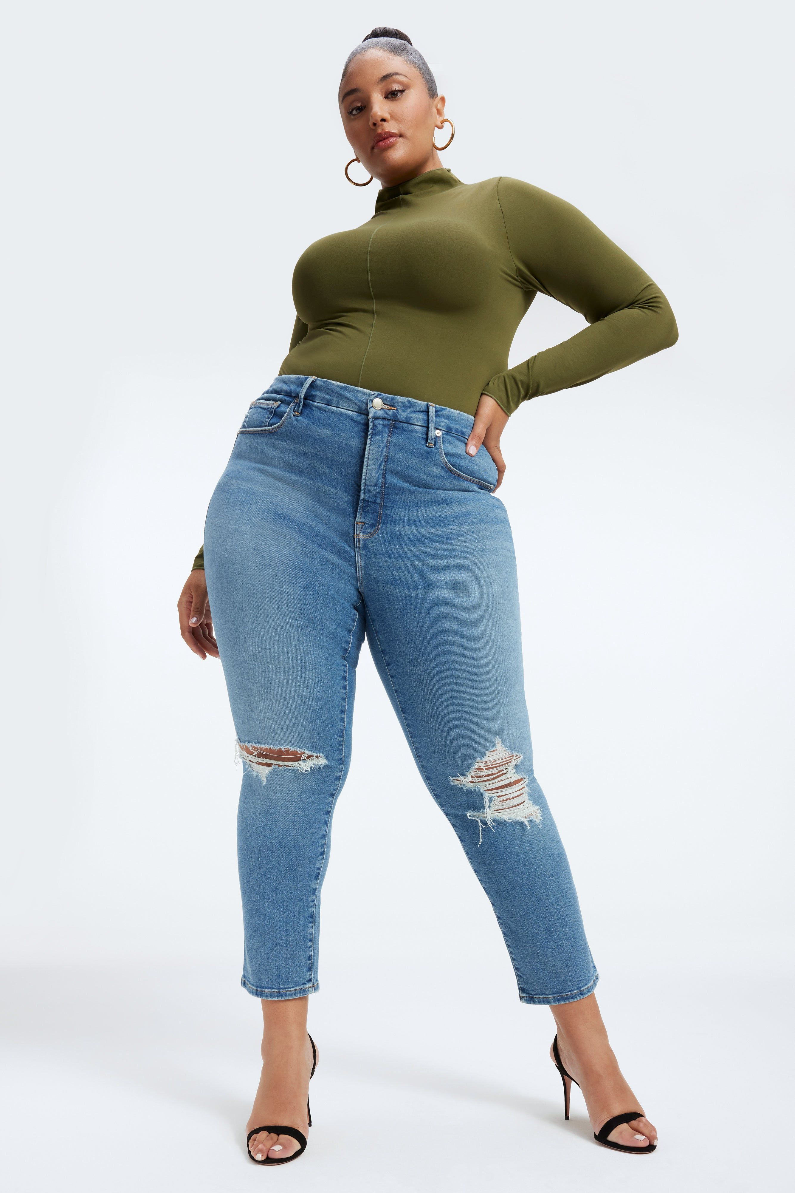 GOOD LEGS CIGARETTE JEANS | INDIGO227 sold by Good American product image thumbnail 13