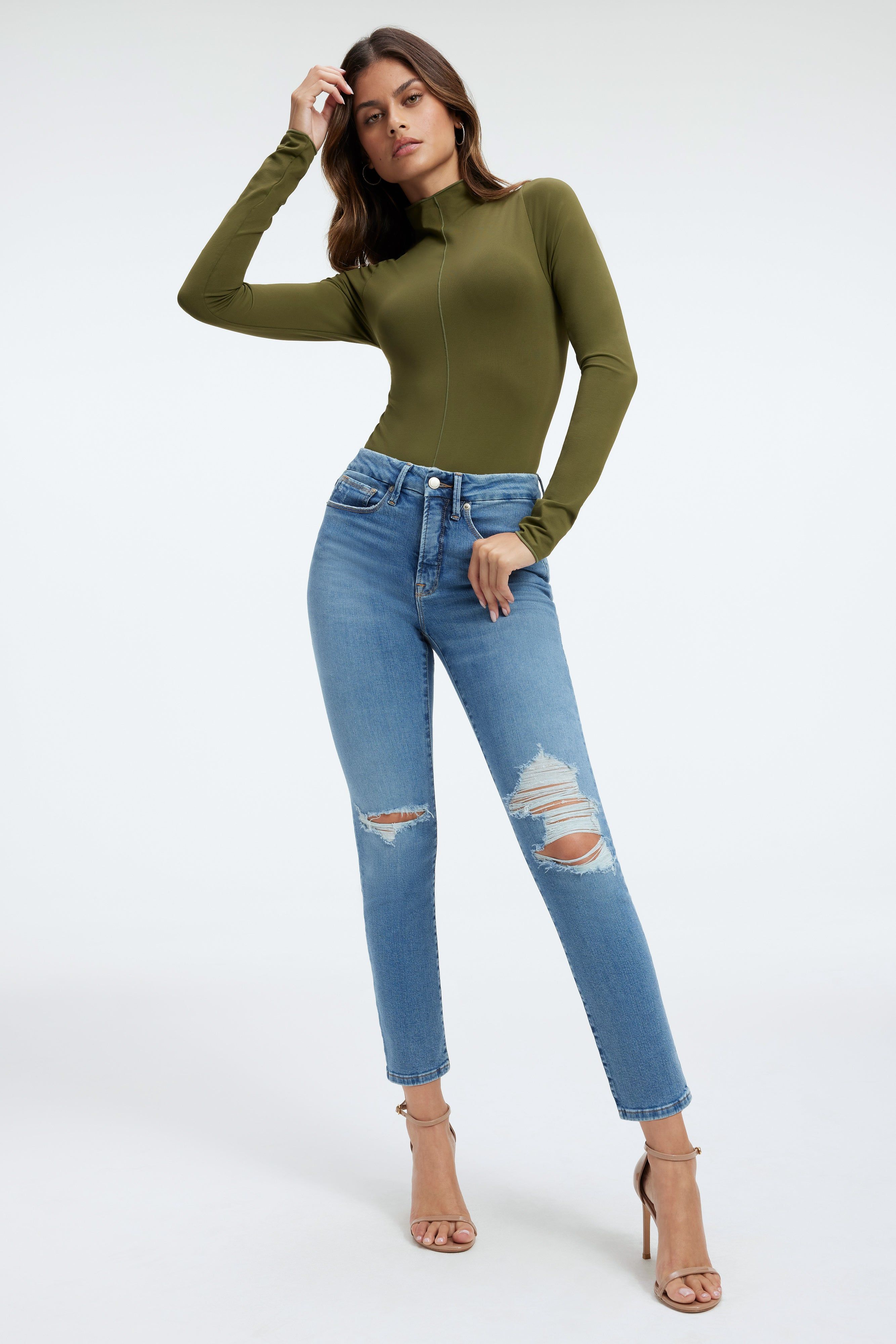 GOOD LEGS CIGARETTE JEANS | INDIGO227 sold by Good American product image thumbnail 2