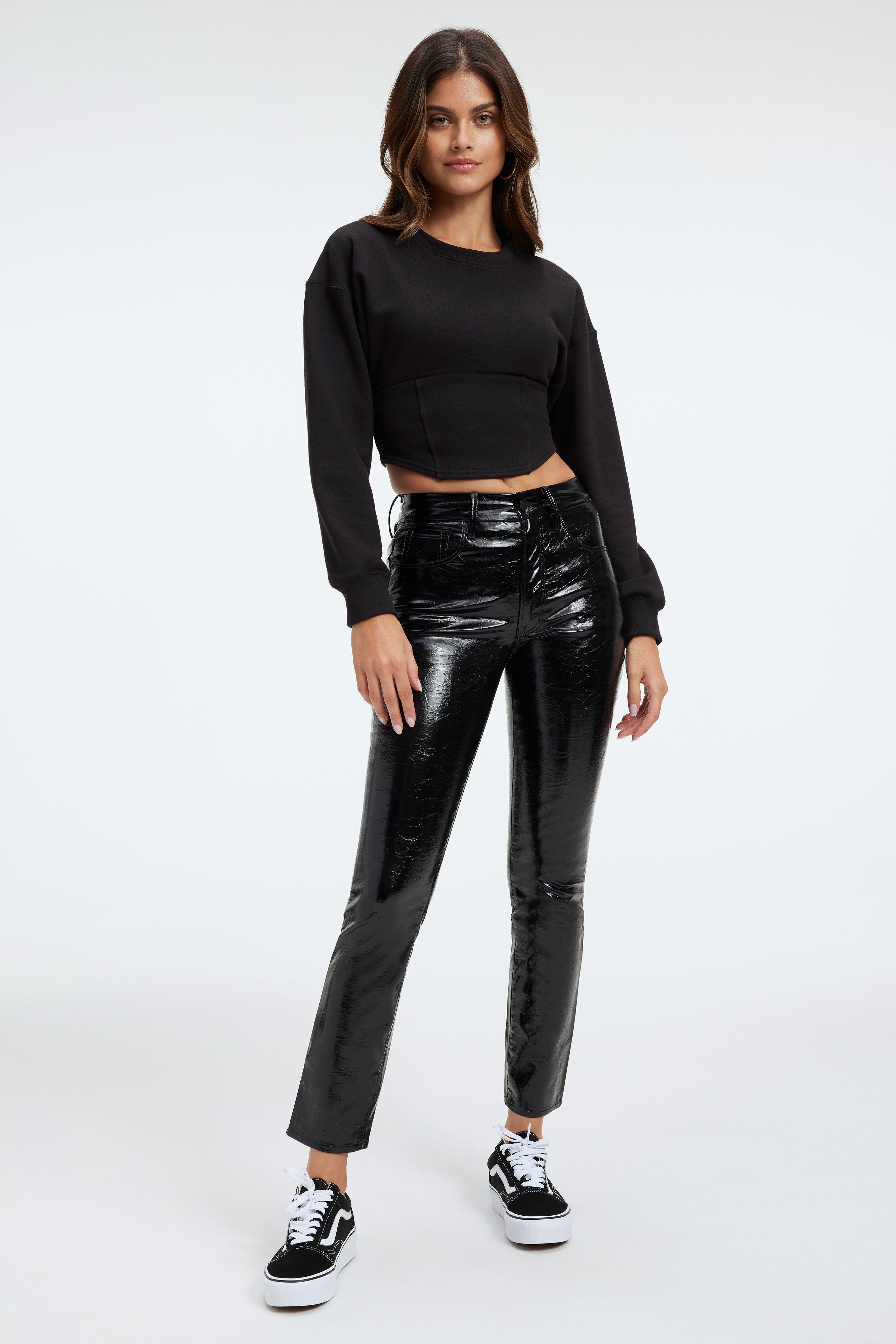 GOOD CLASSIC FAUX LEATHER PANTS | BLACK001 sold by Good American