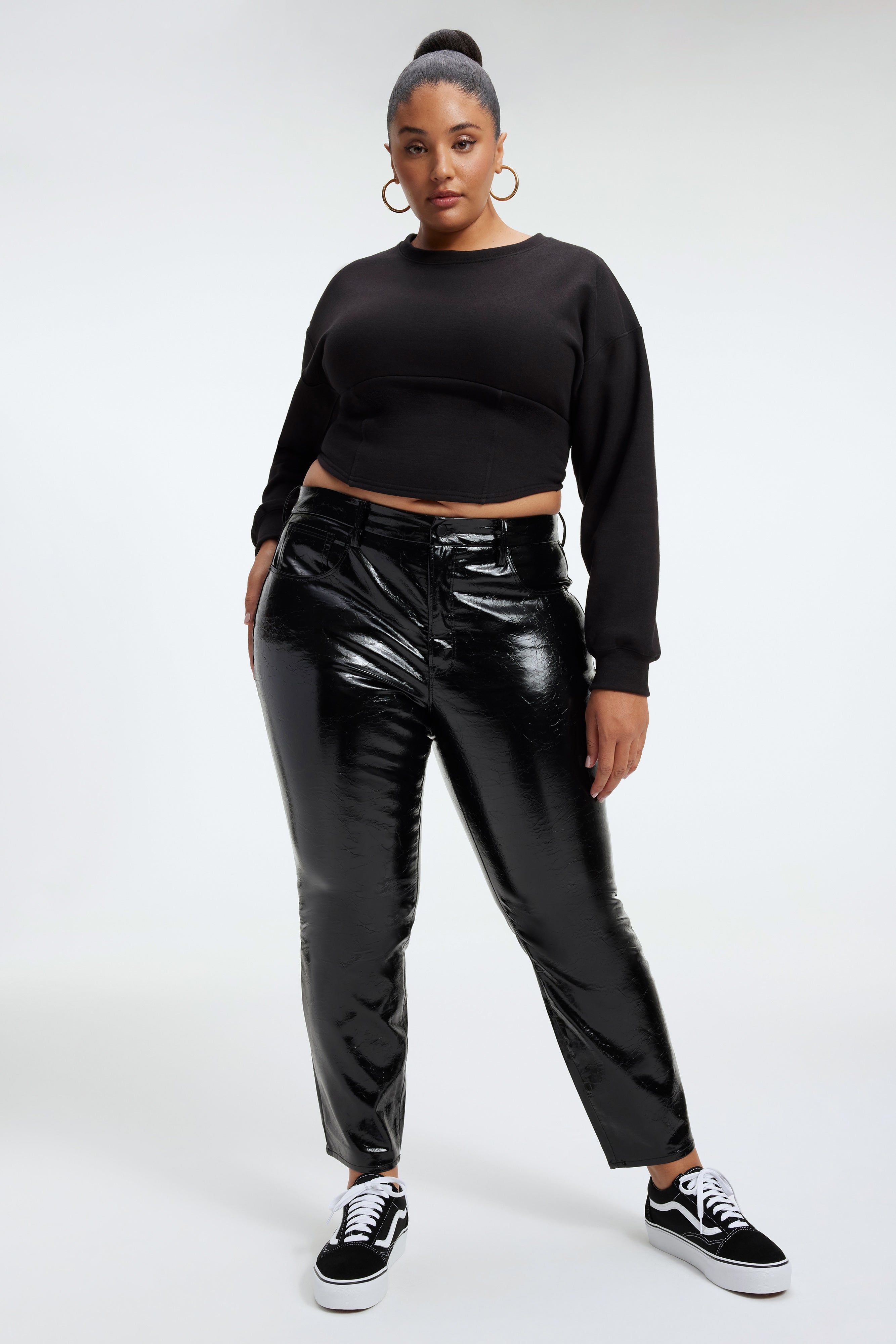 GOOD CLASSIC FAUX LEATHER PANTS | BLACK001 sold by Good American product image thumbnail 6