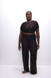 MESH WIDE PANTS | BLACK001 sold by Good American