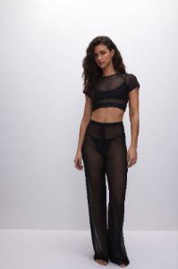 MESH WIDE PANTS | BLACK001 sold by Good American