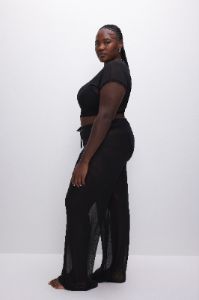 MESH WIDE PANTS | BLACK001 sold by Good American