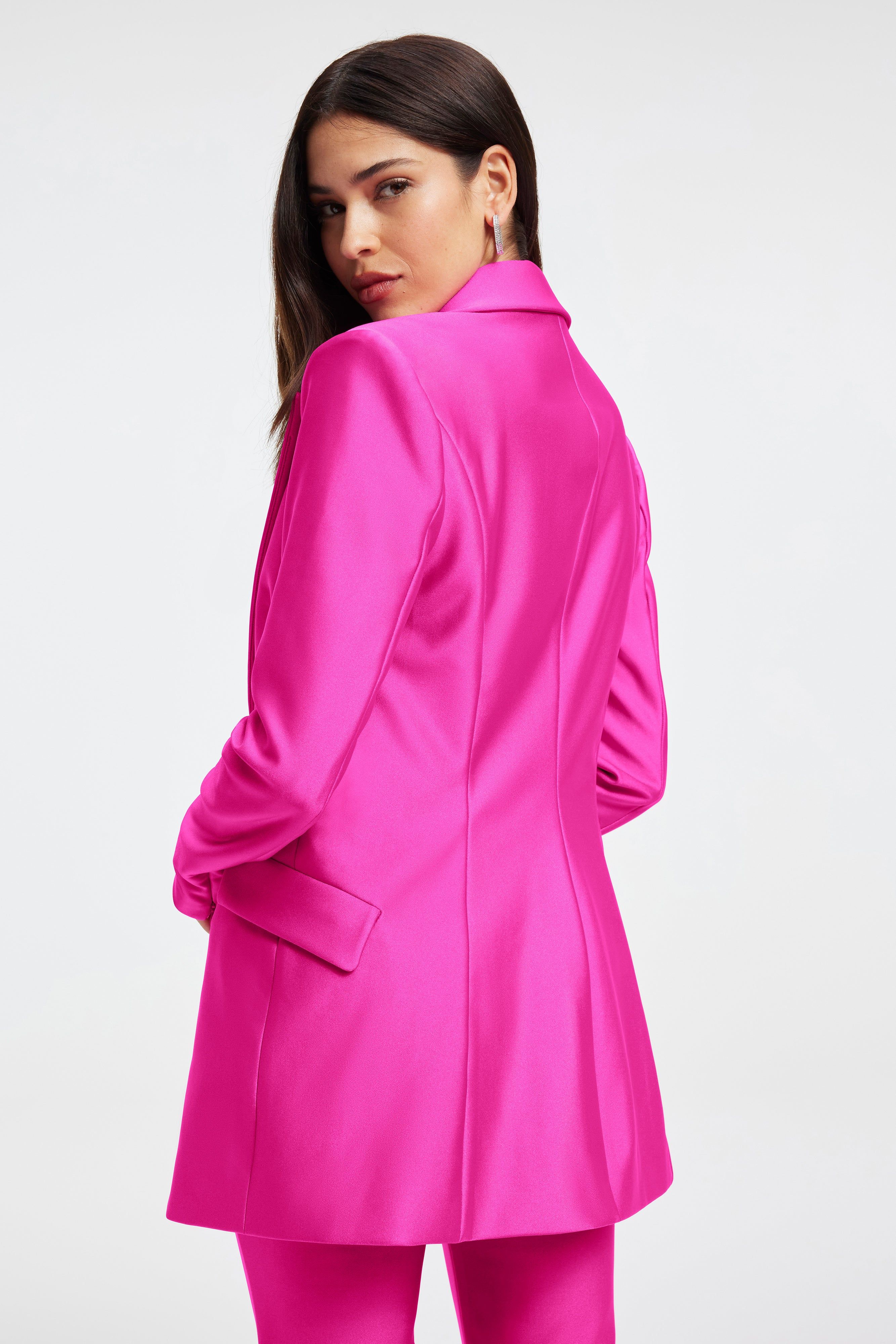 COMPRESSION SHINE SCULPTED BLAZER | FUCHSIA PINK001 sold by Good American product image thumbnail 9