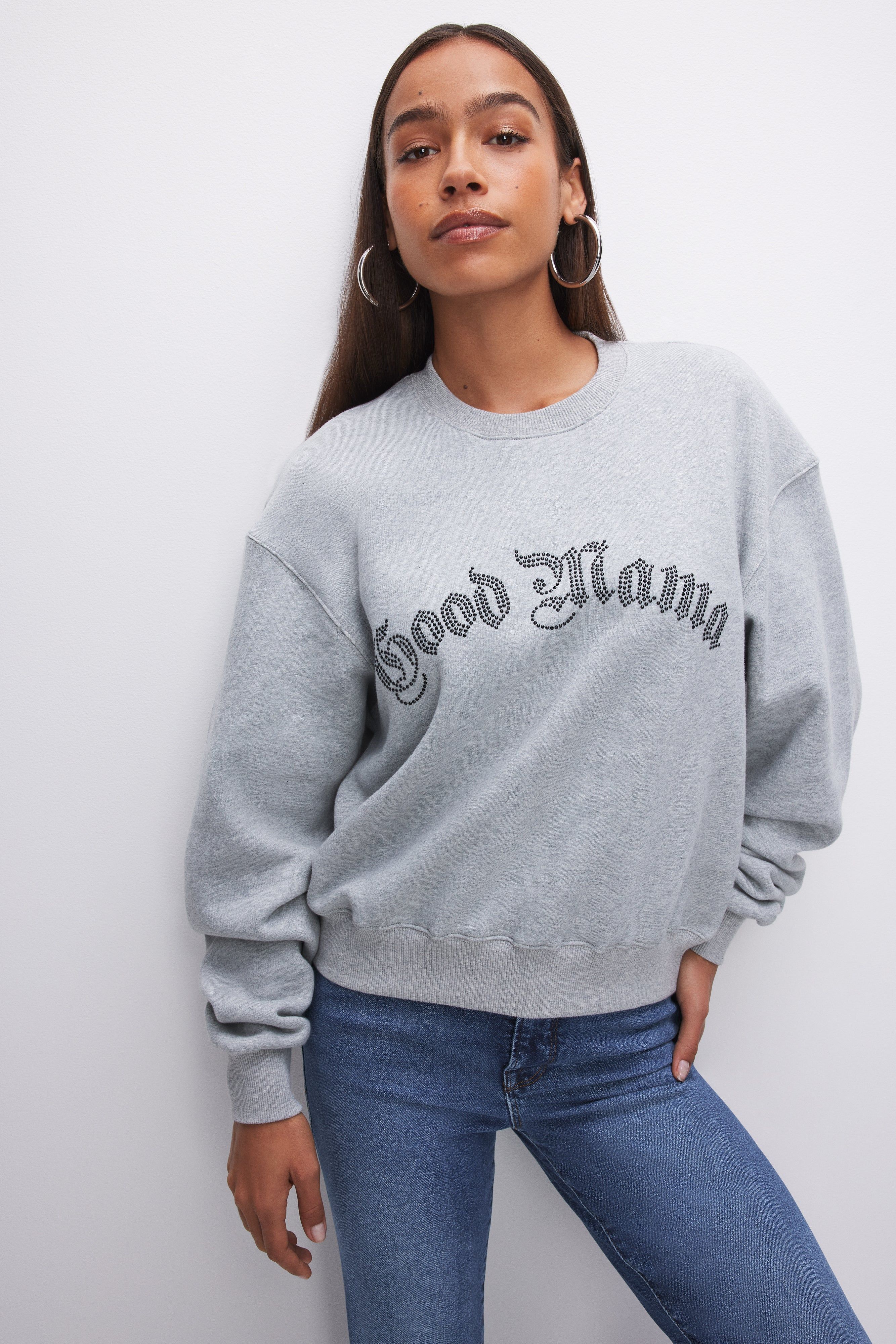 GOOD MAMA SWEATSHIRT | HEATHER GREY001 sold by Good American product image thumbnail 5